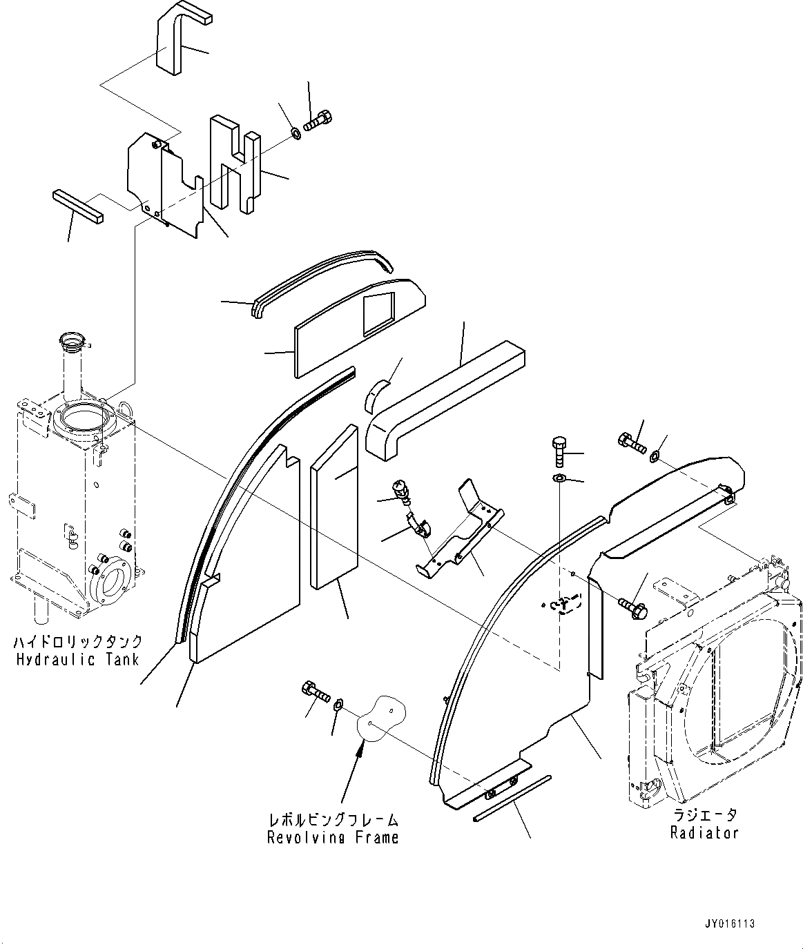 Схема запчастей Komatsu PC27MR-3 - ПРАВ. COVER, КРЫШКА(/) (№-) ПРАВ. COVER, КРОМЕ ЯПОН., ДЛЯ СИСТЕМА ROPS