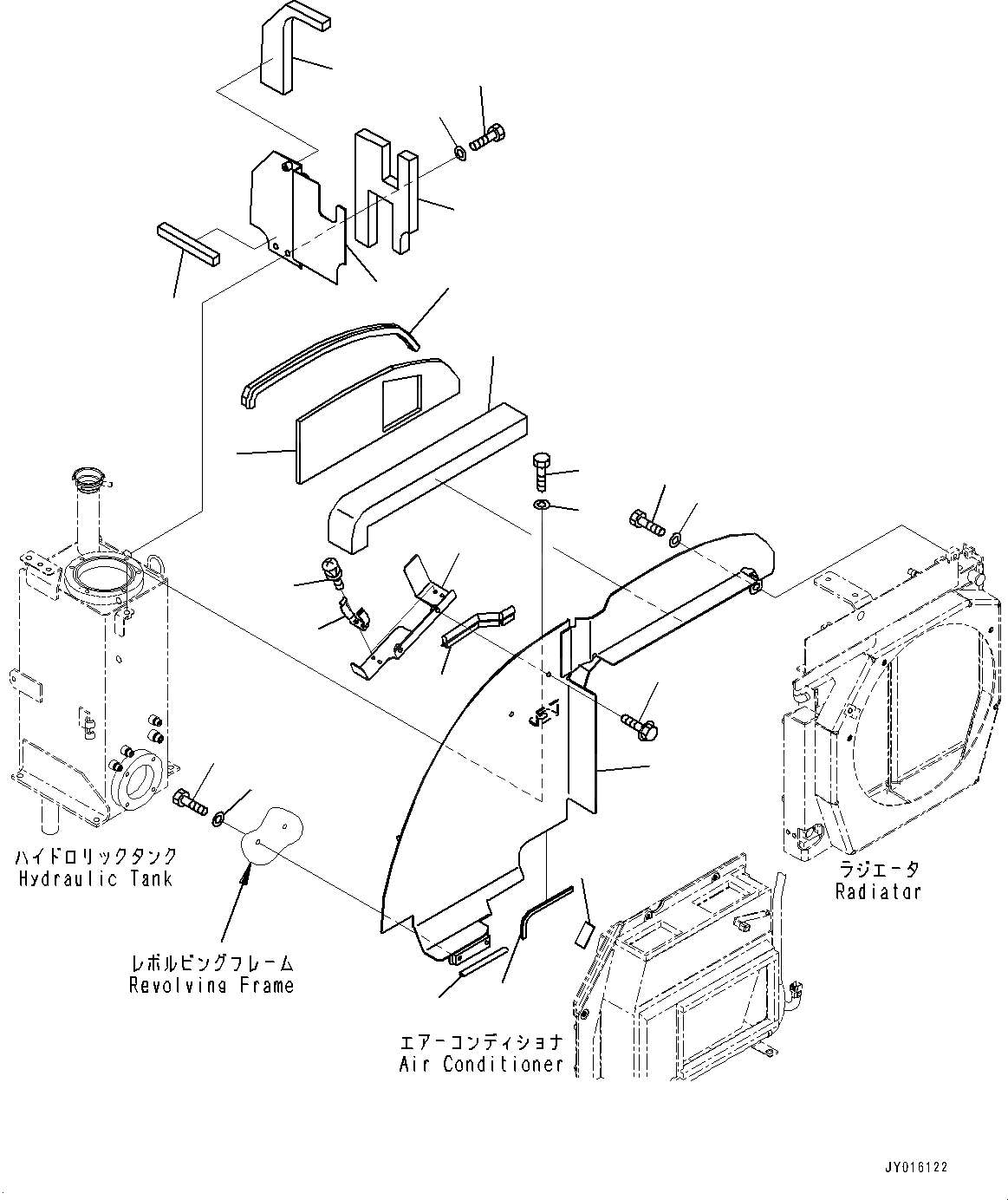 Схема запчастей Komatsu PC27MR-3 - ПРАВ. COVER, КРЫШКА(/) (№-) ПРАВ. COVER, С КОНДИЦИОНЕРОМ