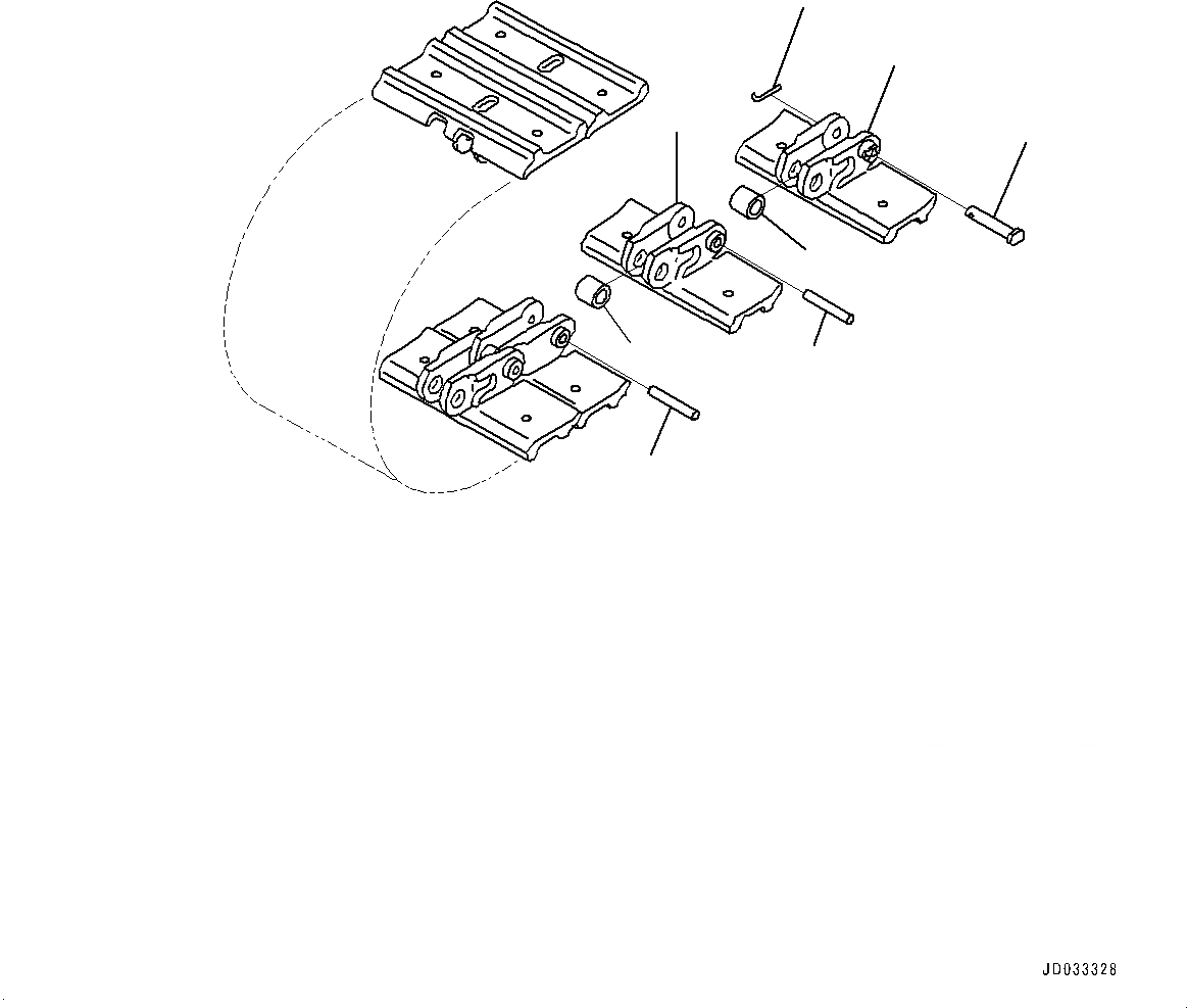 Схема запчастей Komatsu PC27MR-3 - ГУСЕНИЦЫ ASSEMBLY, ГУСЕНИЦЫ (№9-) ГУСЕНИЦЫ ASSEMBLY, ОТВЕРСТИЕD ДВОЙН. ГРУНТОЗАЦЕП SHOE, MM ШИР.