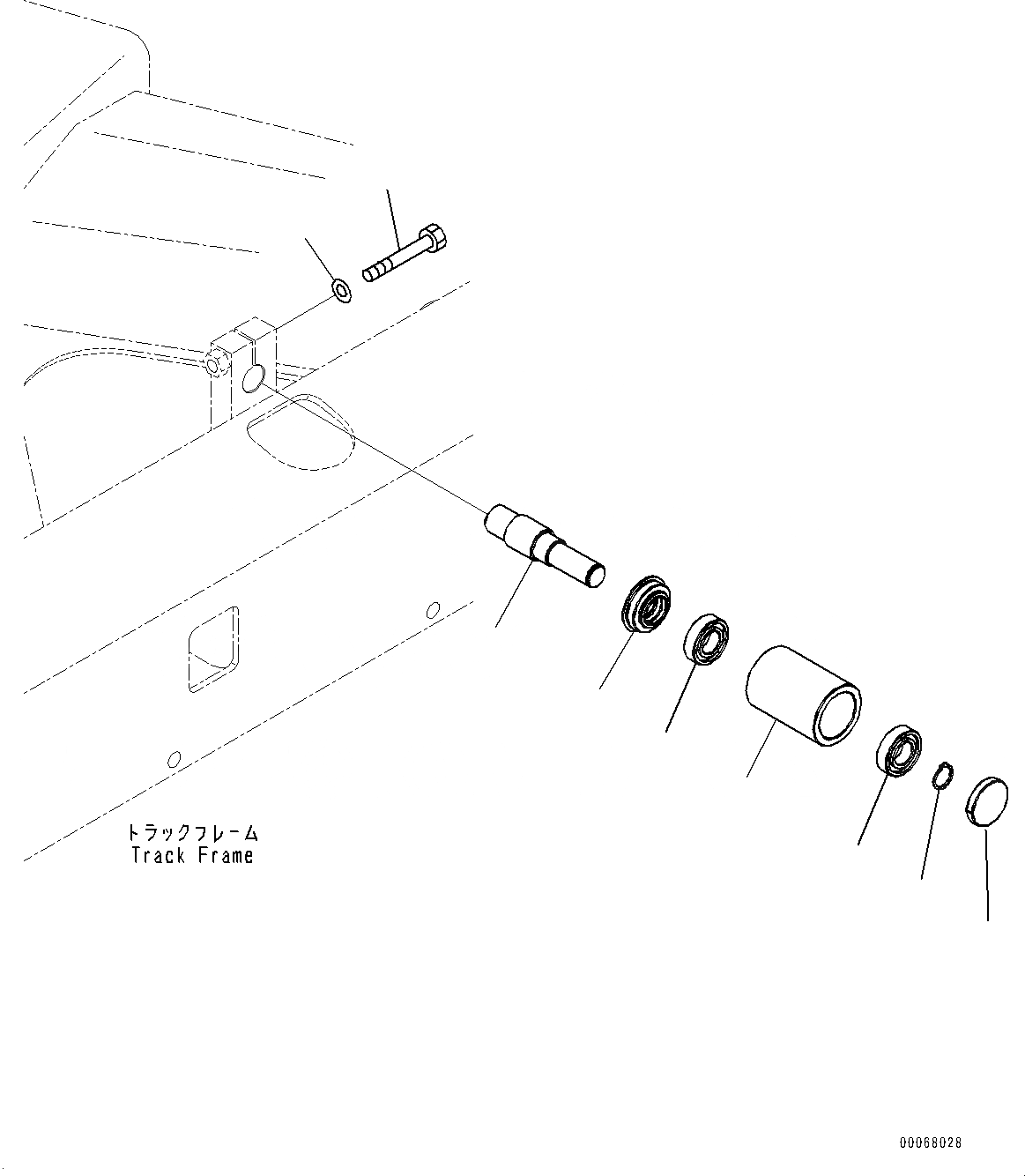 Схема запчастей Komatsu PC27MR-3 - ГУСЕНИЧНАЯ РАМА, ПОДДЕРЖИВАЮЩИЙ КАТОК (№9-) ГУСЕНИЧНАЯ РАМА
