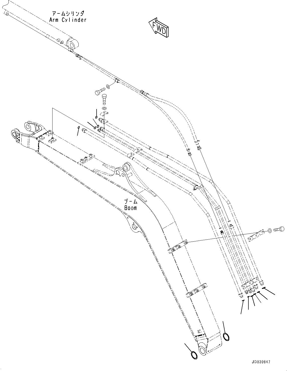 Схема запчастей Komatsu PC27MR-3 - СТРЕЛА, О-КОЛЬЦО (№9-) СТРЕЛА, 8MM СТРЕЛА, ГИДРОМОЛОТ