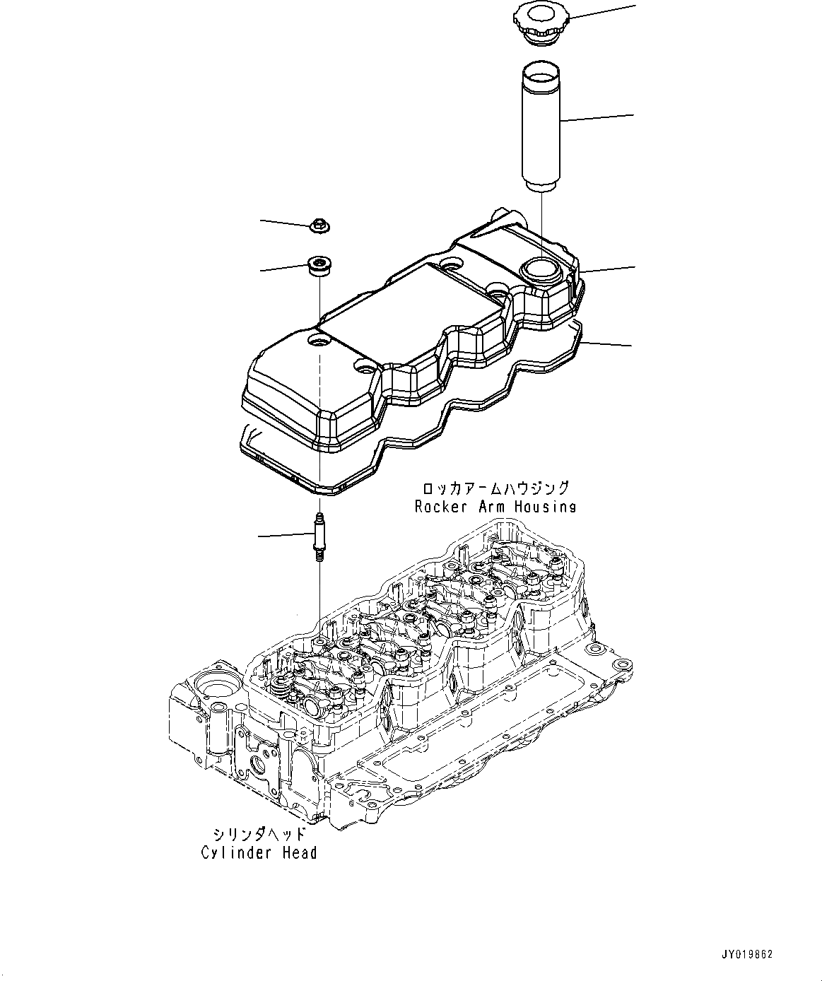 Схема запчастей Komatsu SAA4D107E-1E - КРЫШКА ГОЛОВКИ (№87-) КРЫШКА ГОЛОВКИ