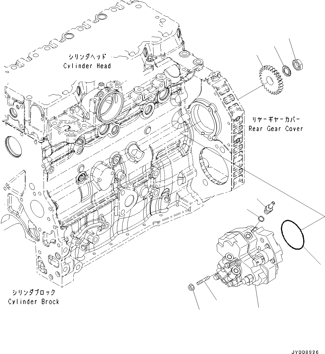 Схема запчастей Komatsu SAA4D107E-1E - ТОПЛИВН. НАСОС (№8-) ТОПЛИВН. НАСОС