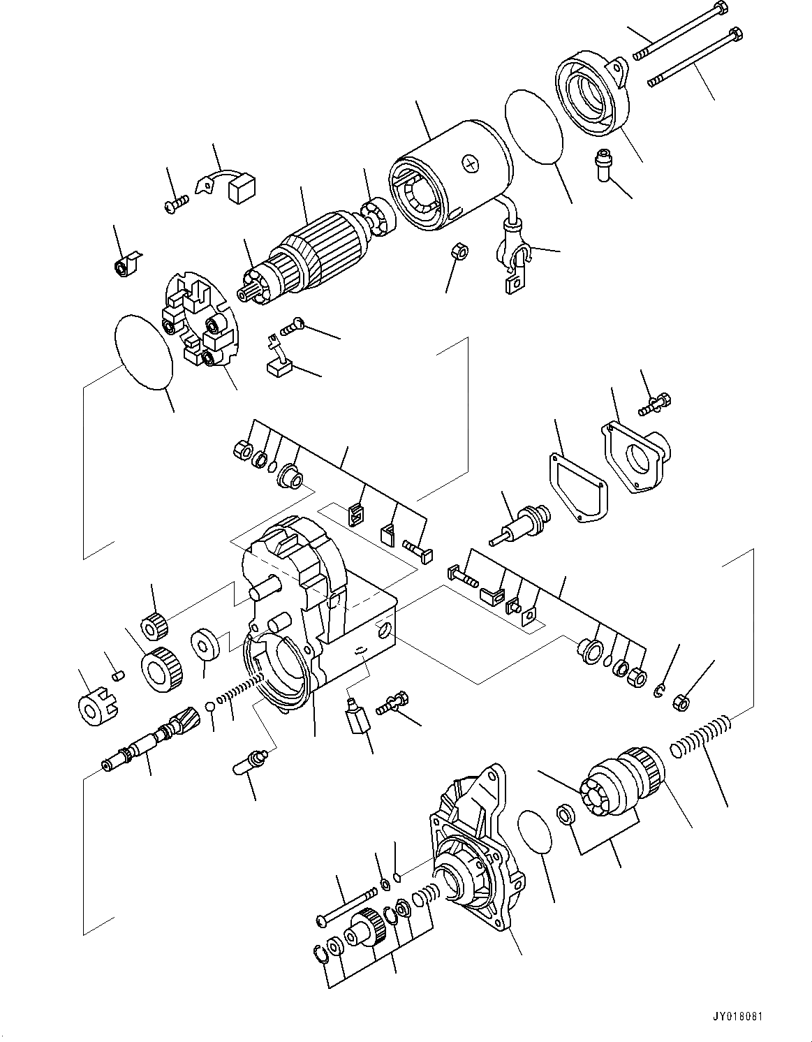 Схема запчастей Komatsu SAA4D107E-1E - СТАРТЕР, .KW, ВНУТР. ЧАСТИ (№88-) СТАРТЕР, .KW