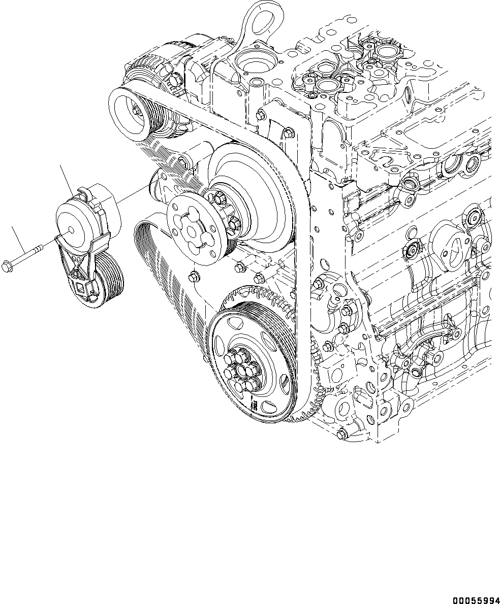 Схема запчастей Komatsu SAA6D107E-1C - ВЕНТИЛЯТОР ОХЛАЖДЕНИЯ НАТЯЖИТЕЛЬ РЕМНЯ (№-) ВЕНТИЛЯТОР ОХЛАЖДЕНИЯ НАТЯЖИТЕЛЬ РЕМНЯ