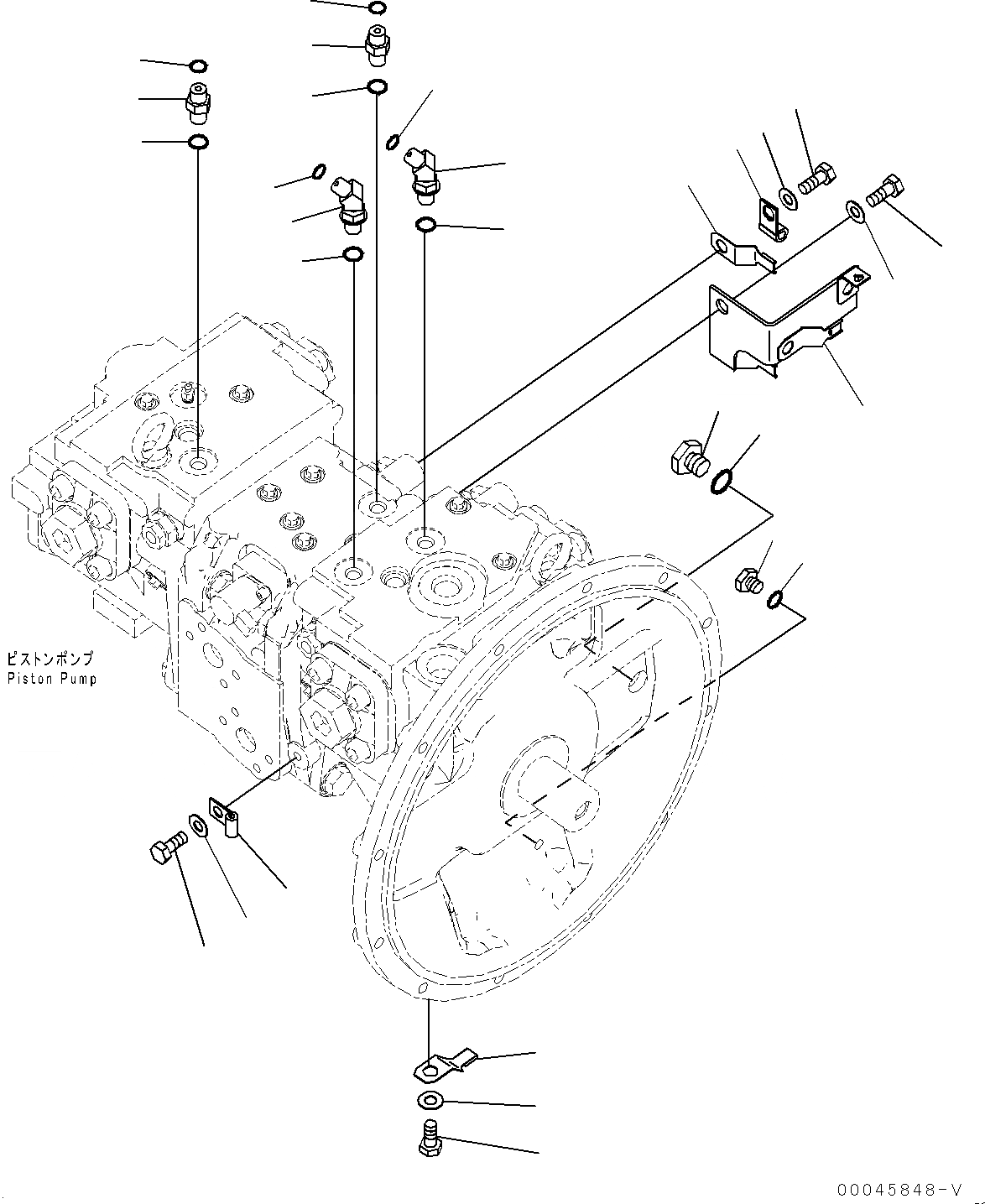 Схема запчастей Komatsu PC200-8 - ПОРШЕНЬ НАСОС (№-) ПОРШЕНЬ НАСОС