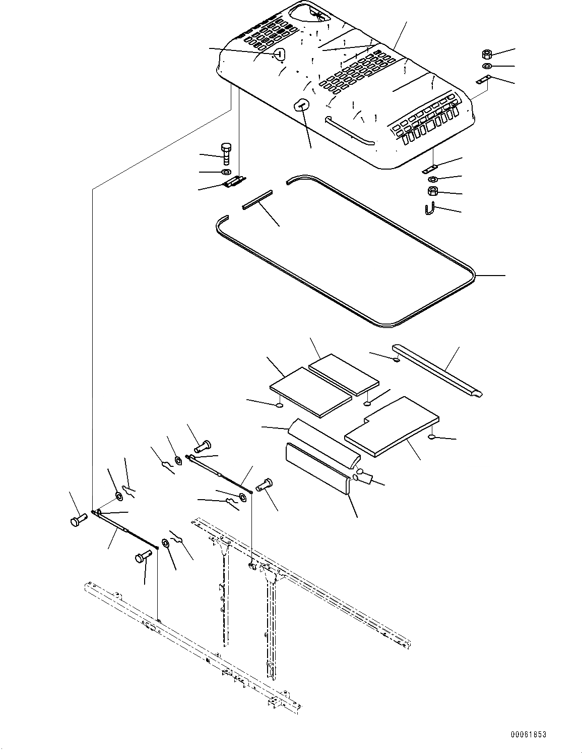 Схема запчастей Komatsu PC200-8 - КАПОТ (№-) КАПОТ, БЕЗ DUSTЗАЩИТА NET