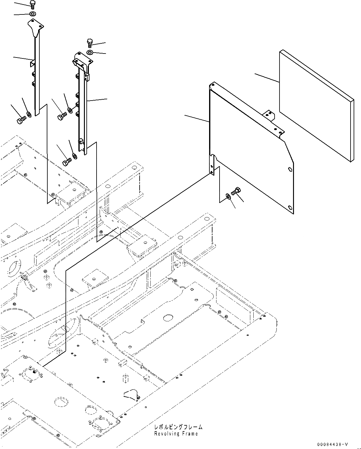 Схема запчастей Komatsu PC200-8 - КАБИНА РАМА (№-) КАБИНА РАМА, С WEBASTO ОБОГРЕВАТЕЛЬ.