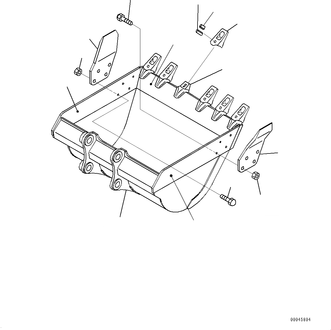 Схема запчастей Komatsu PC200-8 - КОВШ (№-) КОВШ, .M, MM ШИР., ВЕРТИКАЛЬН. ПАЛЕЦ, БОКОРЕЗЫ