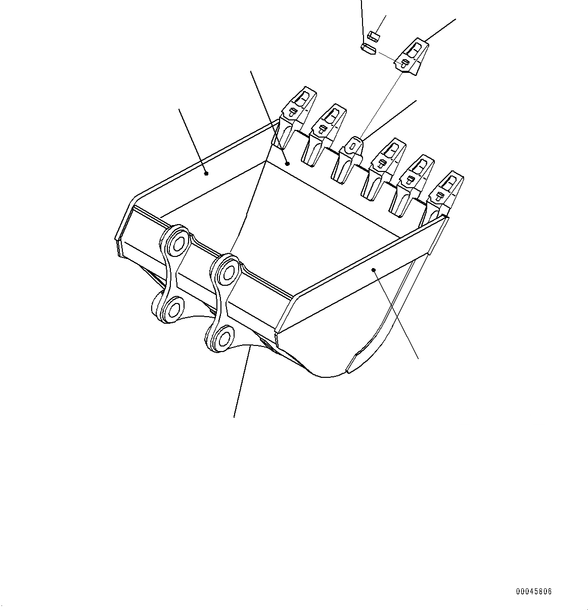 Схема запчастей Komatsu PC200-8 - КОВШ (№-) КОВШ, .7M, MM ШИР., ВЕРТИКАЛЬН. ПАЛЕЦ