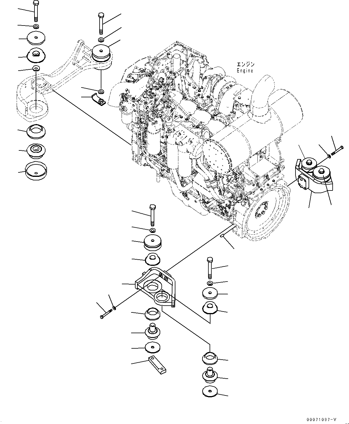 Схема запчастей Komatsu PC700LC-8E0 - КРЕПЛЕНИЕ ДВИГАТЕЛЯ КРЕПЛЕНИЕ ДВИГАТЕЛЯ