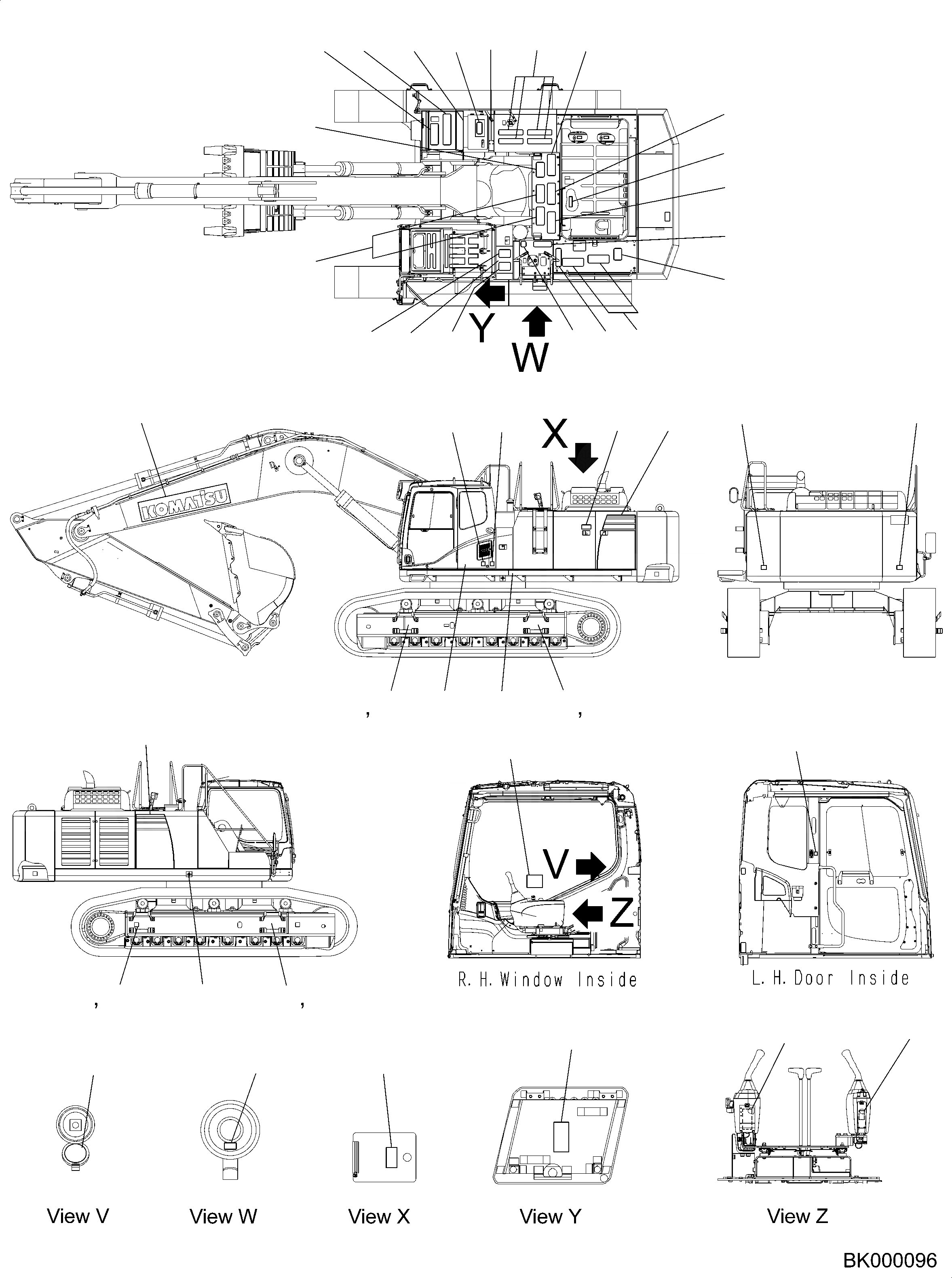 Схема запчастей Komatsu PC700LC-8E0 - МАРКИРОВКА, СИДЕНЬЕ И БУКВЕНН. МАРКИРОВКА МАРКИРОВКА