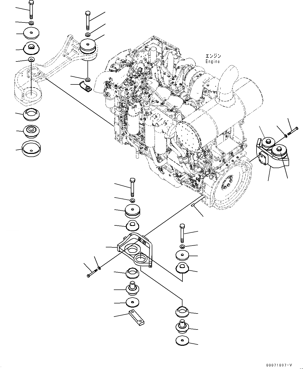 Схема запчастей Komatsu PC700LC-8E0 - КРЕПЛЕНИЕ ДВИГАТЕЛЯ (№-) КРЕПЛЕНИЕ ДВИГАТЕЛЯ