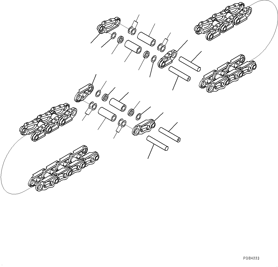 Схема запчастей Komatsu PC700LC-8E0 - ГУСЕН. ЦЕПЬ ASSEMBLY (№-) ГУСЕН. ЦЕПЬ ASSEMBLY, ПОДАЮЩ. ONLY, 9 SET