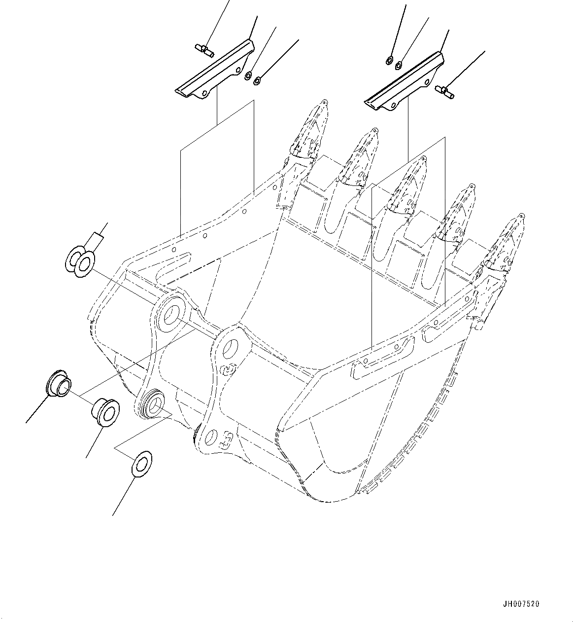 Схема запчастей Komatsu PC700LC-8E0 - КОВШ, (/) (№-7) КОВШ, .M, 8MM ШИР., WEAR ПЛАСТИНА, KMAX TOOTH, THRUST ADJUSTMENT, БОКОРЕЗЫ