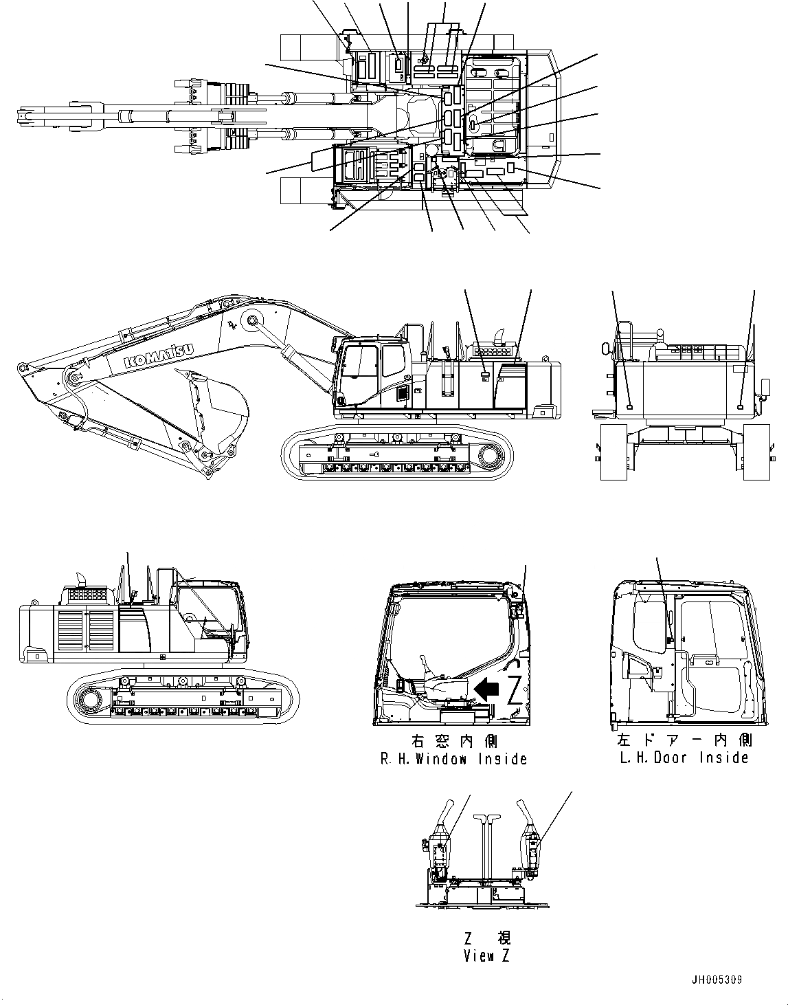 Схема запчастей Komatsu PC700LC-8E0 - МАРКИРОВКА, СИДЕНЬЕ И БУКВЕНН. МАРКИРОВКА (№-) МАРКИРОВКА, ДЛЯ КИТАЙ, CHINA 2 EX-GAS REGULATION ARRANGEMENT