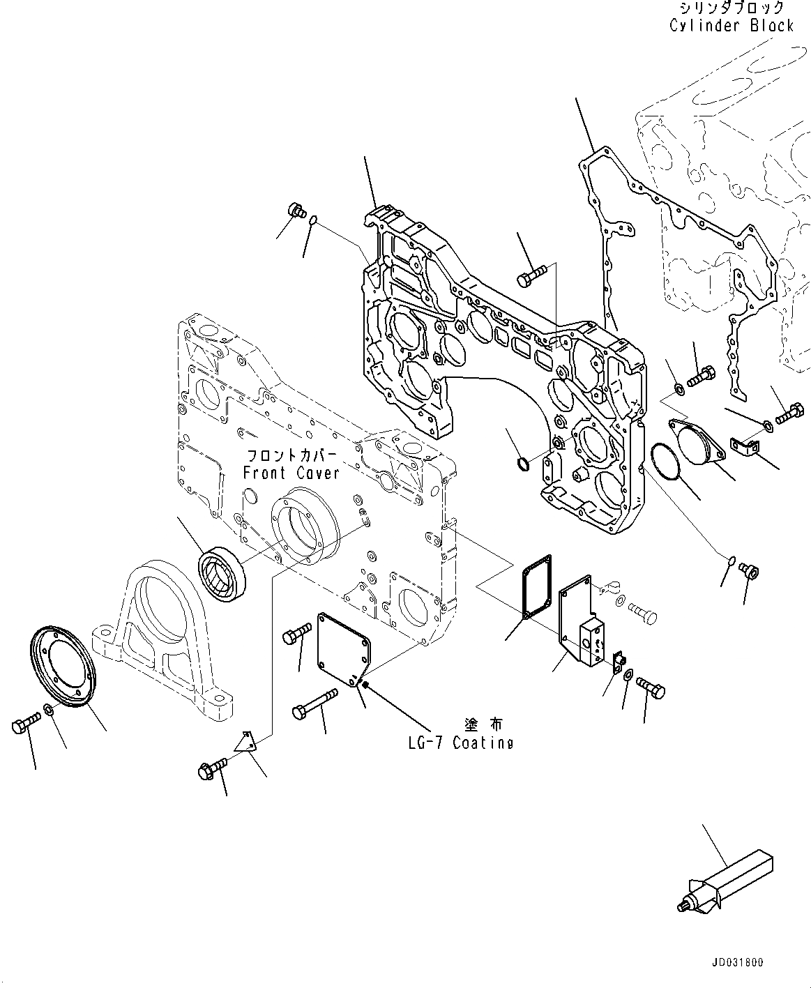 Схема запчастей Komatsu SAA12V140E-3B - ПЕРЕДН. ЗУБЧАТ. ПЕРЕДАЧА КОРПУС, АКСЕССУАРЫ (№-) ПЕРЕДН. ЗУБЧАТ. ПЕРЕДАЧА КОРПУС