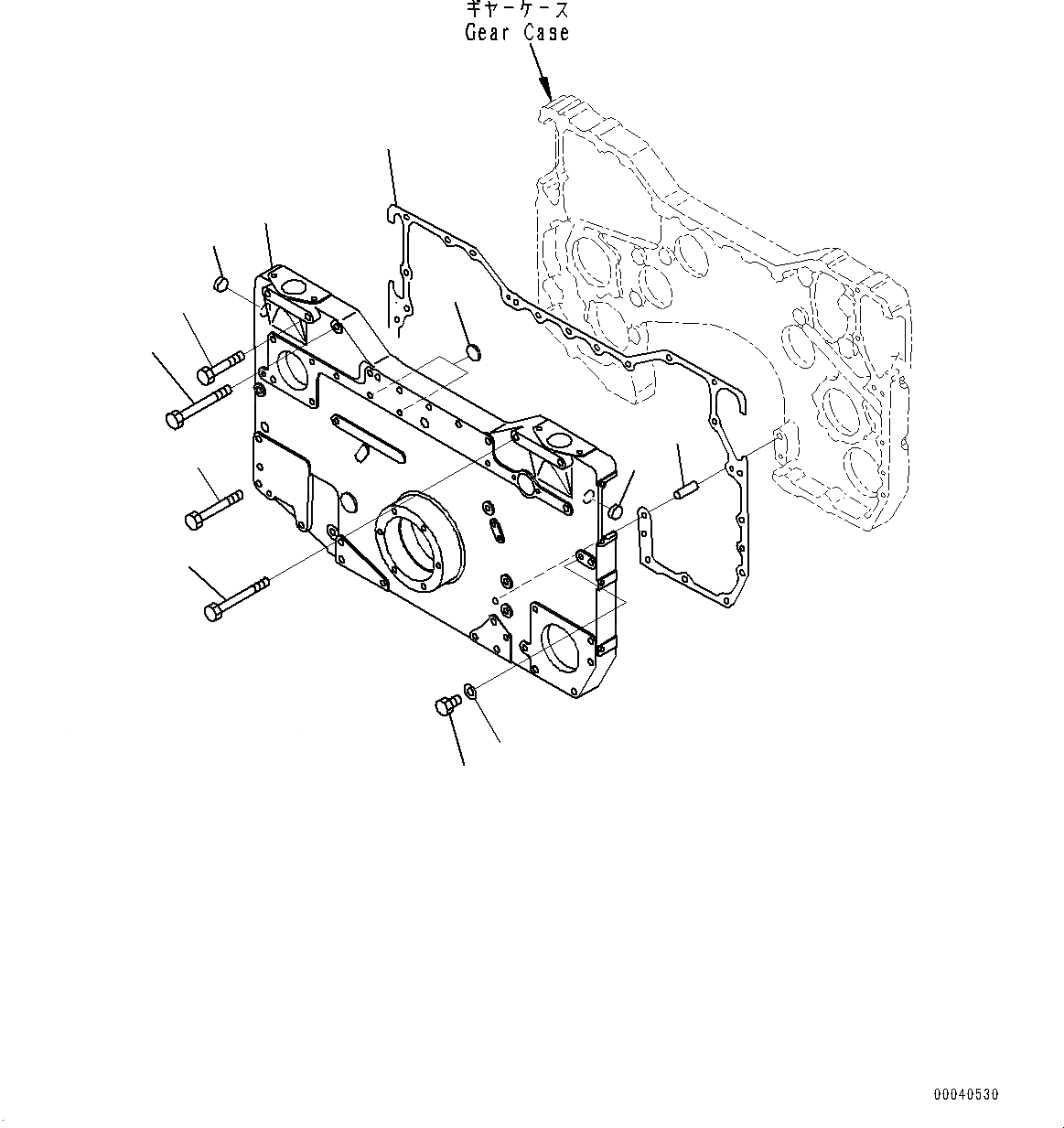 Схема запчастей Komatsu SAA12V140E-3B - ПЕРЕДН. КРЫШКА(№-) ПЕРЕДН. COVER