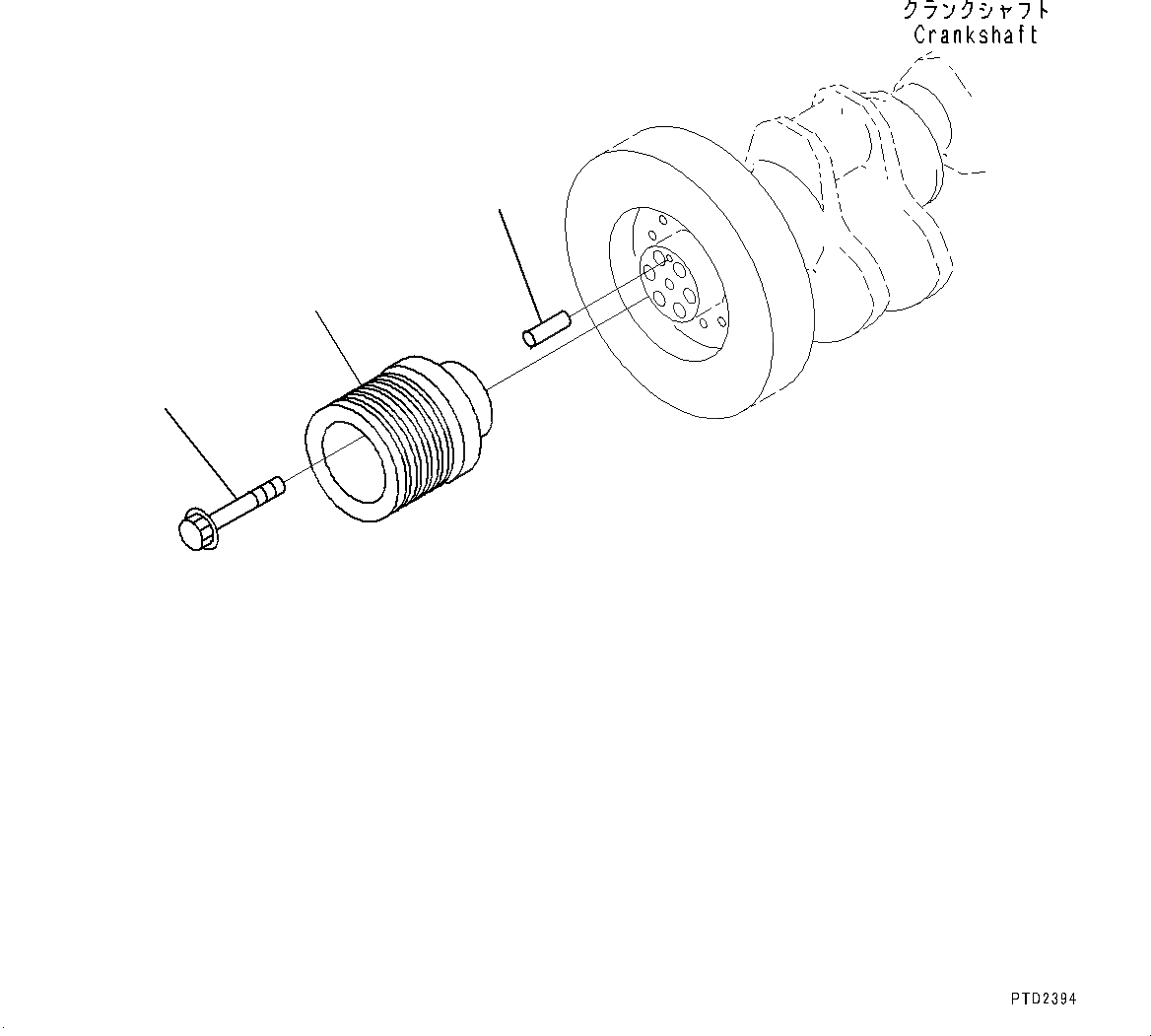 Схема запчастей Komatsu SAA12V140E-3B - ШКИВ КОЛЕНВАЛА (№-) ШКИВ КОЛЕНВАЛА