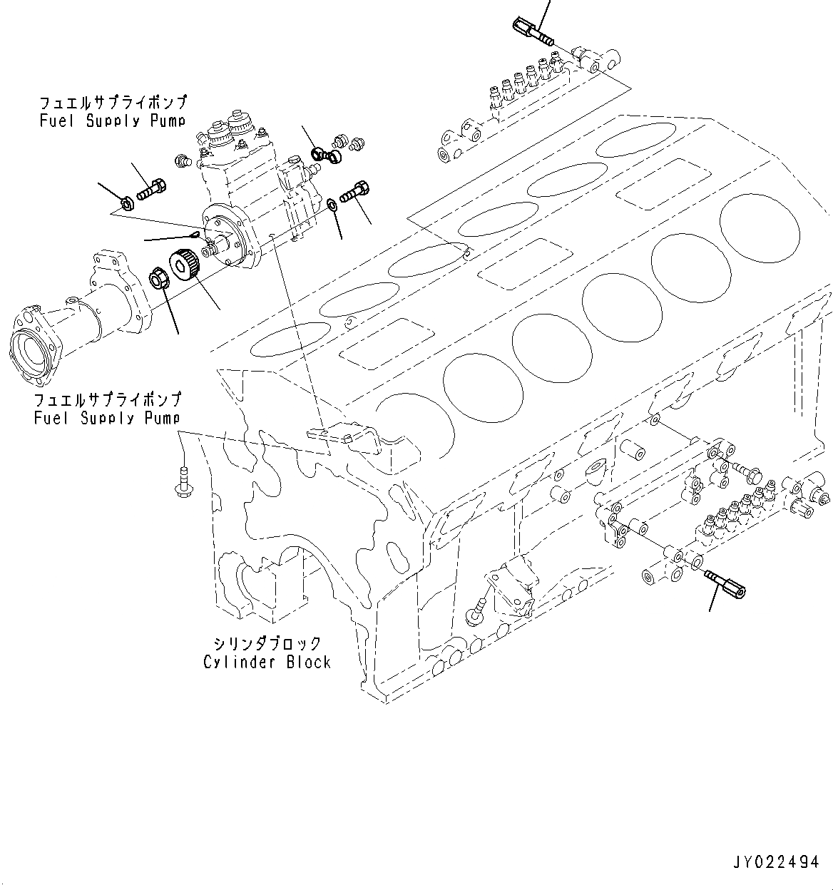 Схема запчастей Komatsu SAA12V140E-3B - ТОПЛИВН. НАСОС, КРЕПЛЕНИЕ, ПРАВ. (№-) ТОПЛИВН. НАСОС