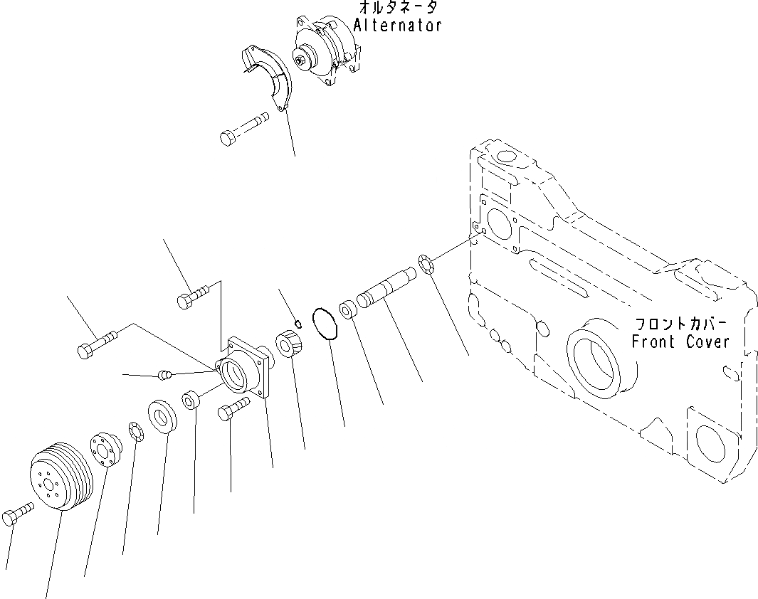 Схема запчастей Komatsu SAA12V140E-3B - ПРИВОД ГЕНЕРАТОРА (№-) ПРИВОД ГЕНЕРАТОРА, 9AMP
