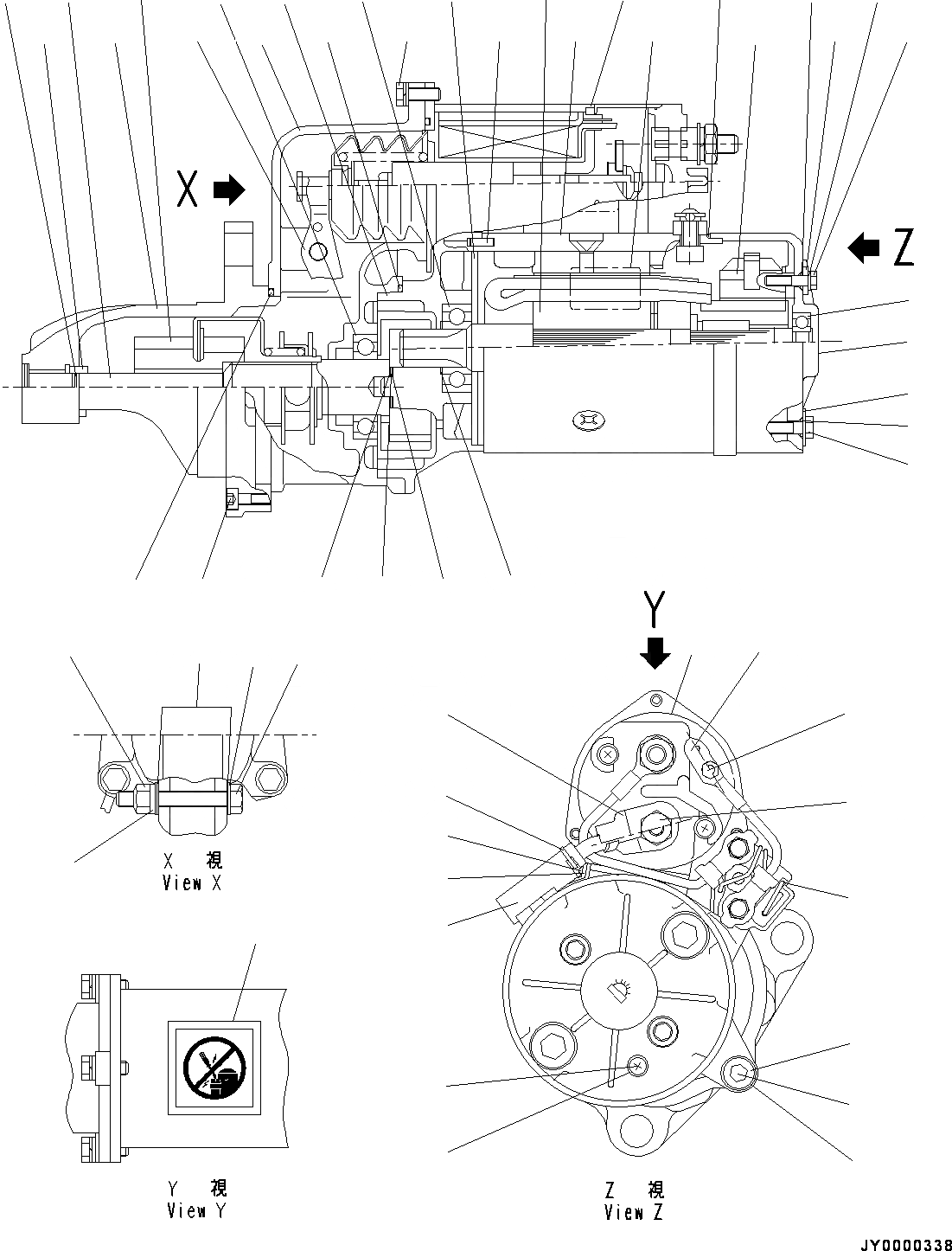 Схема запчастей Komatsu SAA12V140E-3B - СТАРТЕР, ВНУТР. ЧАСТИ (№-) СТАРТЕР, 7.KW