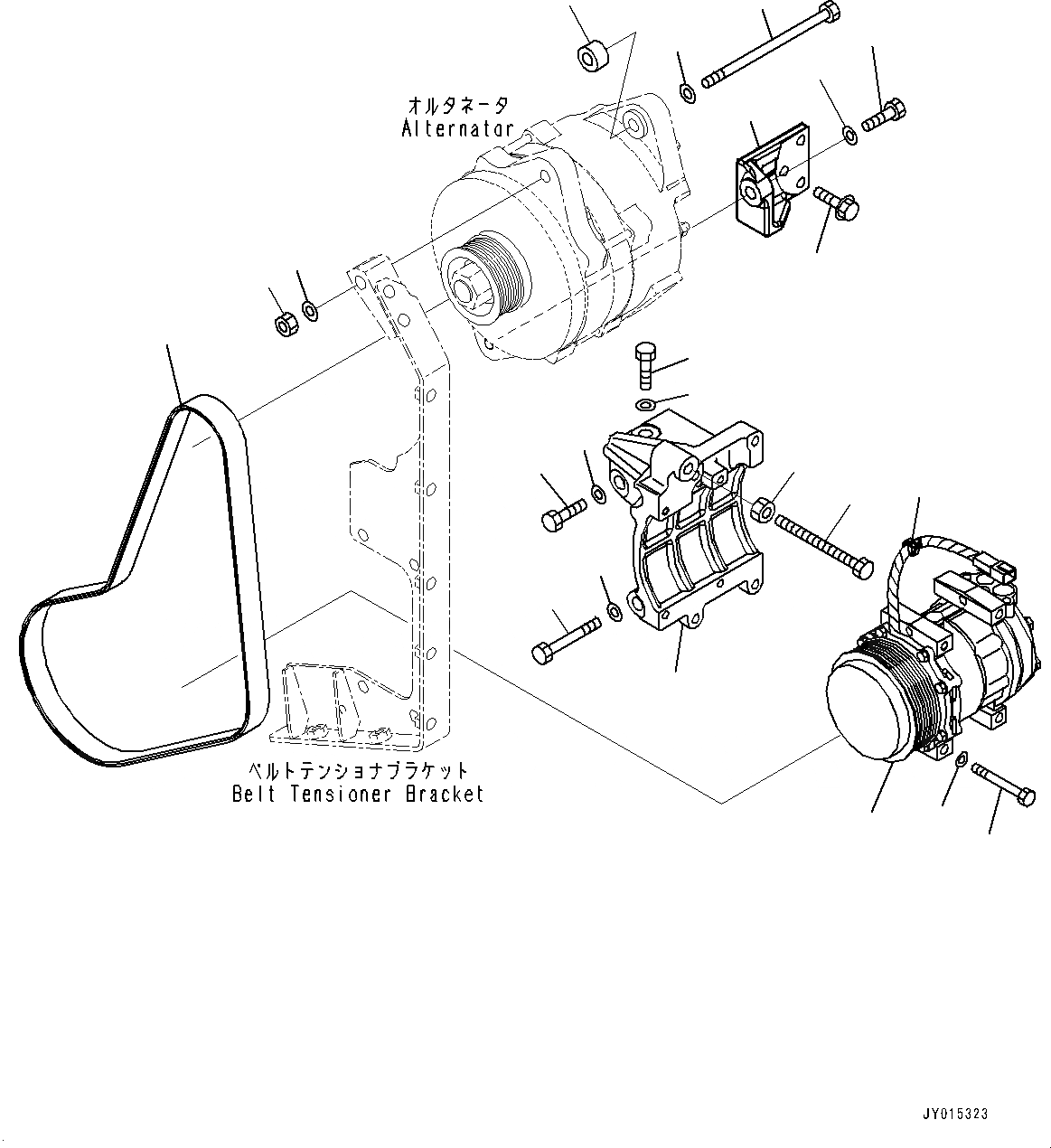 Схема запчастей Komatsu SAA6D170E-5B - ГЕНЕРАТОР, FREON КОМПРЕССОР (№7-) ГЕНЕРАТОР, PROVISION ДЛЯ 9AMP, ЕС БЕЗОПАСН. REGULATION