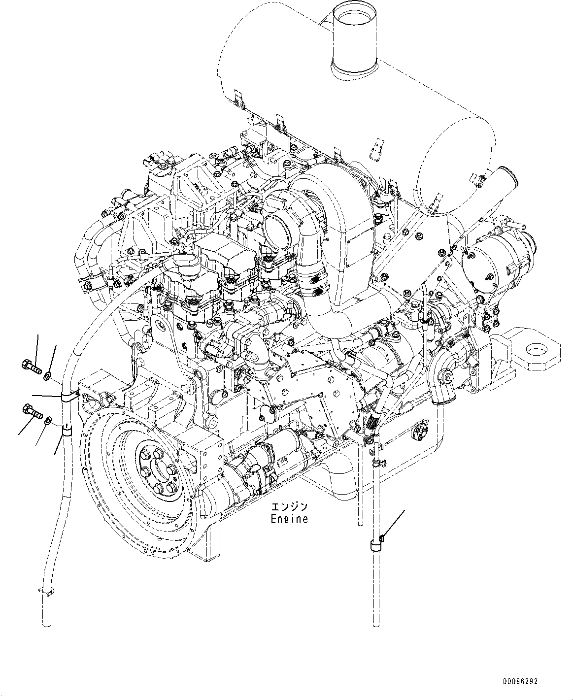 Схема запчастей Komatsu WA470-6A - ДВИГАТЕЛЬ ПРОВОДКА, КРЕПЛЕНИЕ (№9-) ДВИГАТЕЛЬ ПРОВОДКА, С KOMTRAX