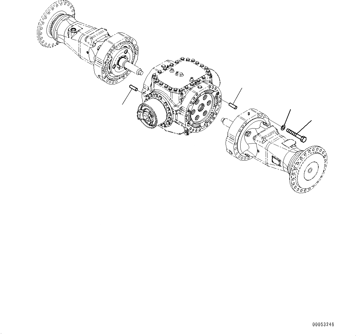 Схема запчастей Komatsu WA470-6A - ЗАДН. МОСТ, КРЕПЛЕНИЕ (/) (№9-) ЗАДН. МОСТ, БЕЗ САМОБЛОКИР. ДИФФЕРЕНЦ.