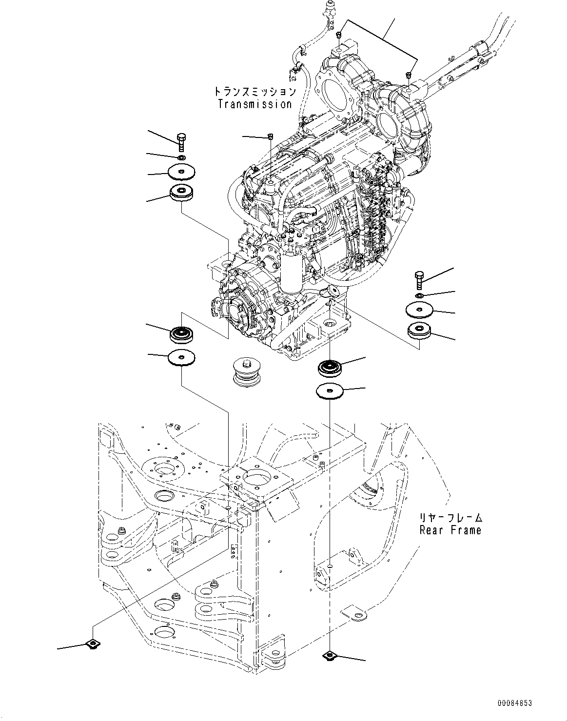 Схема запчастей Komatsu WA470-6A - КРЕПЛЕНИЕ ТРАНСМИССИИ (№9-) КРЕПЛЕНИЕ ТРАНСМИССИИ