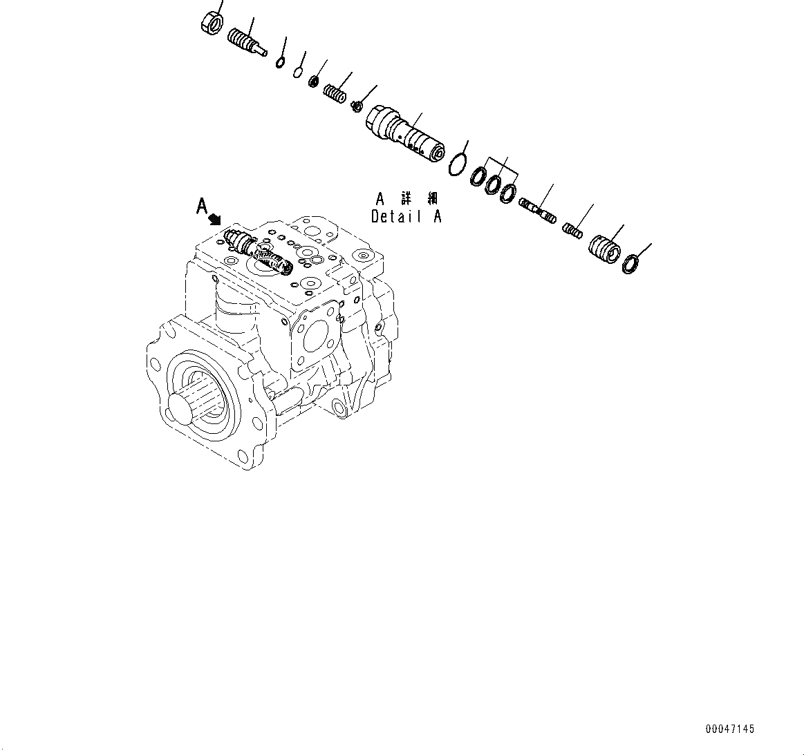 Схема запчастей Komatsu WA470-6A - ГИДР. НАСОС., ПОГРУЗ. НАСОС (/) (№9-) ГИДР. НАСОС., БЕЗ ЭКСТРЕНН. РУЛЕВ. УПРАВЛЕНИЕ, АВТОМАТИЧ. УПРАВЛ-Е ТИП