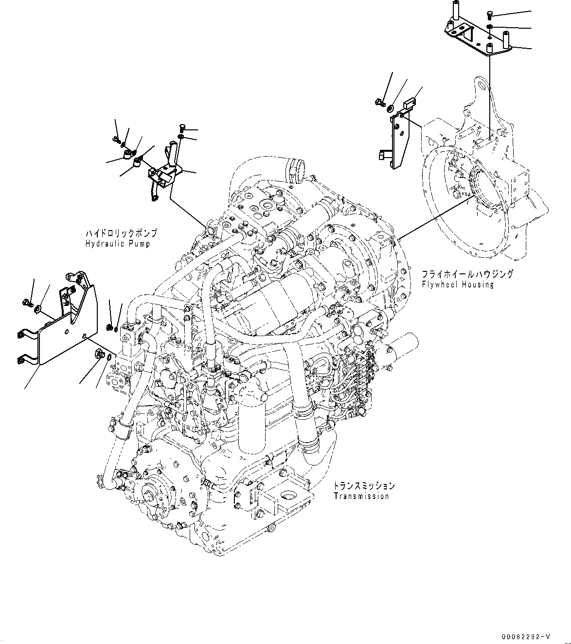 Схема запчастей Komatsu WA470-6A - ГИДР. НАСОС., КОРПУС (№9-) ГИДР. НАСОС., БЕЗ ЭКСТРЕНН. РУЛЕВ. УПРАВЛЕНИЕ, АВТОМАТИЧ. УПРАВЛ-Е ТИП