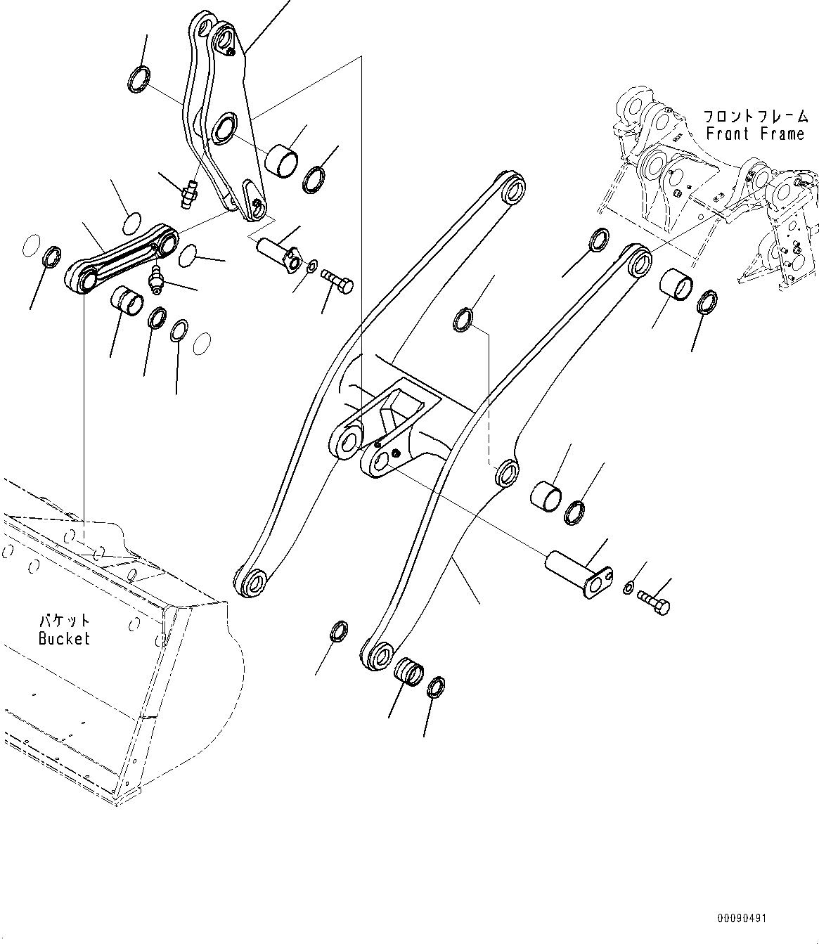 Схема запчастей Komatsu WA470-6A - РУКОЯТЬ И BELL CRANK, СТРЕЛА, BELL CRANK И СОЕДИНИТЕЛЬН. ЗВЕНО (№9-) РУКОЯТЬ И BELL CRANK, С 2-Х СЕКЦИОНН. УПРАВЛЯЮЩ. КЛАПАН