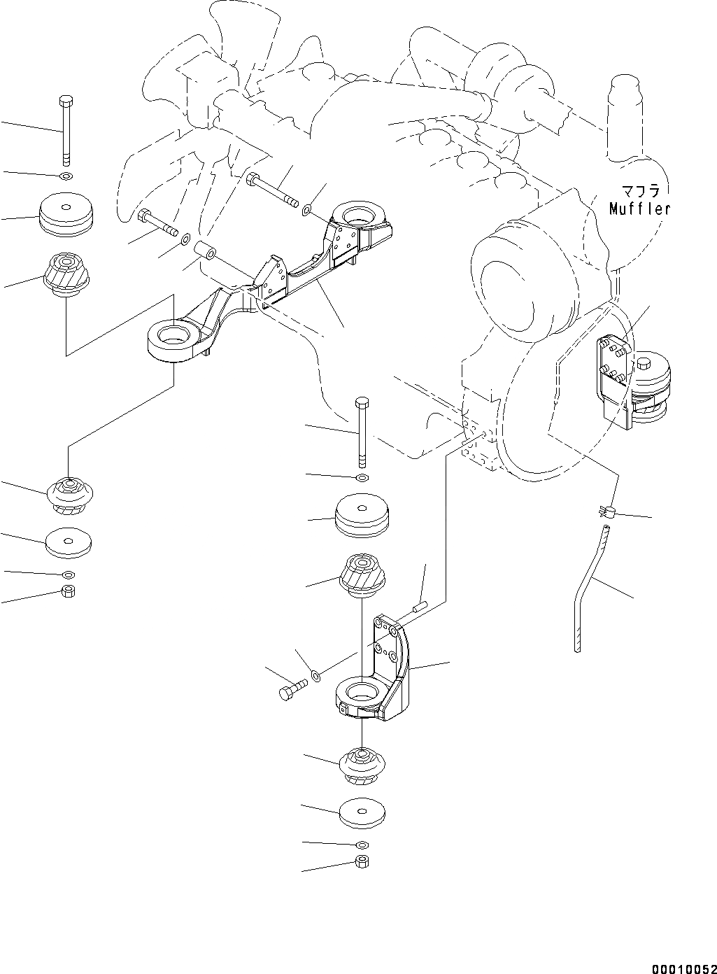 Схема запчастей Komatsu PC550LC-8 - КРЕПЛЕНИЕ ДВИГАТЕЛЯ (№78-) КРЕПЛЕНИЕ ДВИГАТЕЛЯ