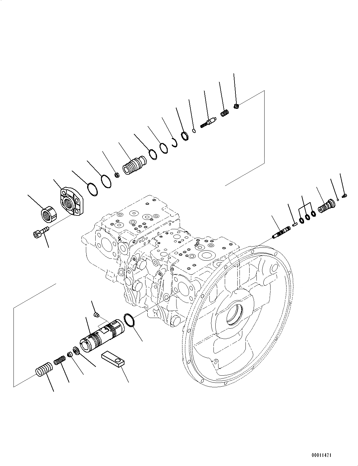 Схема запчастей Komatsu PC550LC-8 - ПОРШЕНЬ НАСОС, ВНУТР. ЧАСТИ (/) (№78-) ПОРШЕНЬ НАСОС, ПОДАЮЩ. ONLY