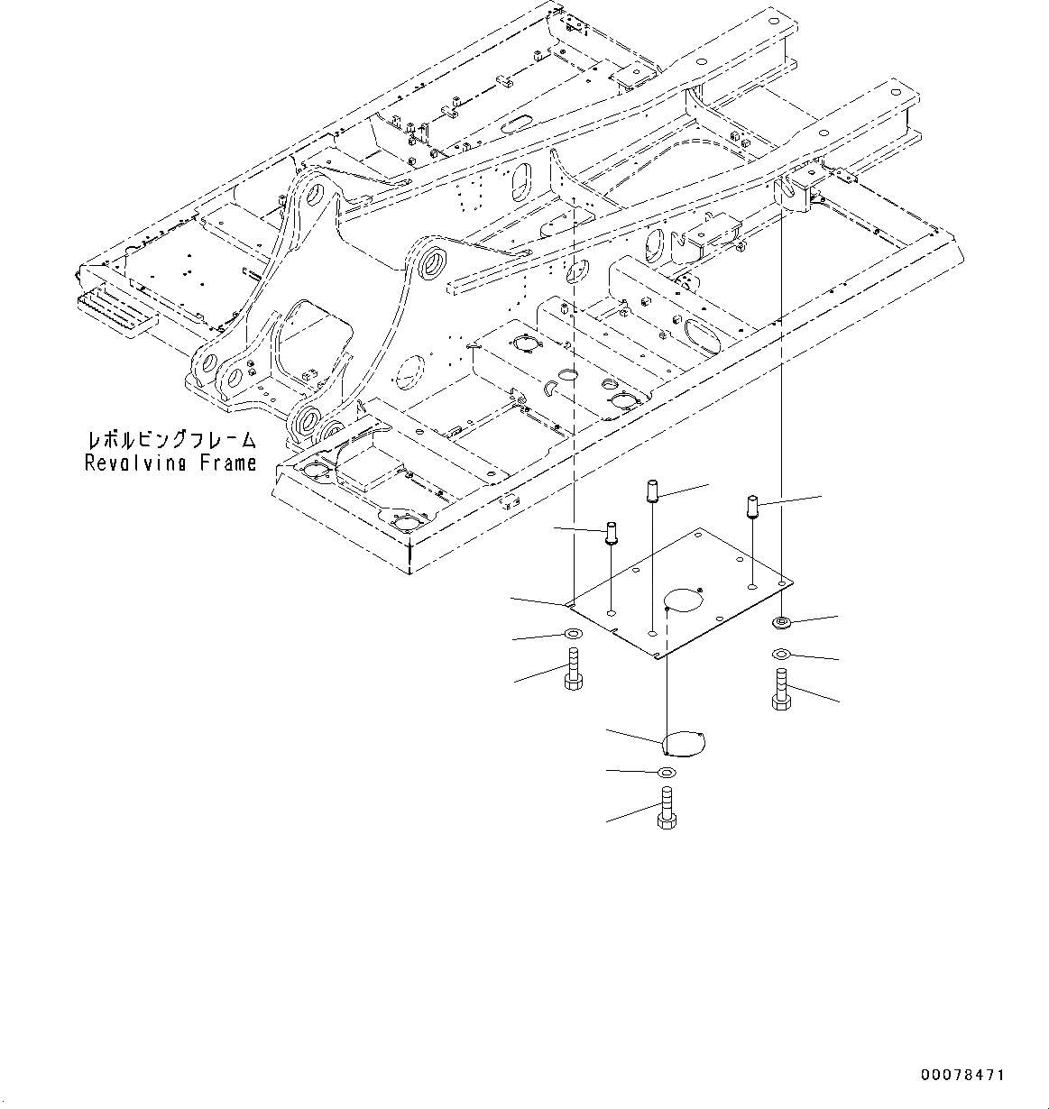 Схема запчастей Komatsu PC550LC-8 - НИЖН. КРЫШКА, (/) (№78-) НИЖН. КРЫШКА