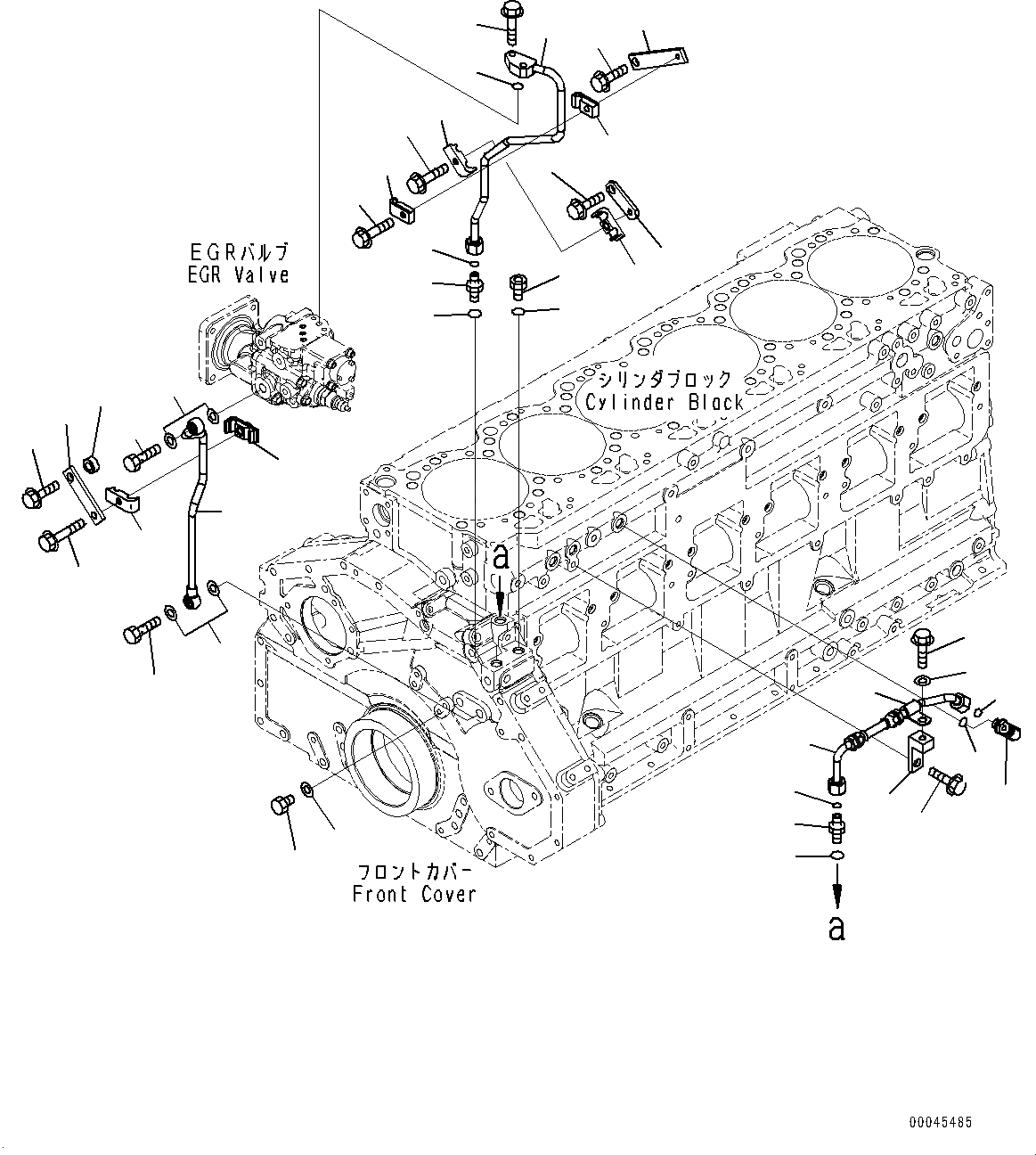 Схема запчастей Komatsu SAA6D125E-5D - ВЫПУСКН. GAS RE-CIRCULATION (EGR) КЛАПАН, EGR КЛАПАН СИСТЕМА СМАЗКИ МАСЛОПРОВОДЯЩАЯ ЛИНИЯ (№7-) ВЫПУСКН. GAS RE-CIRCULATION (EGR) КЛАПАН