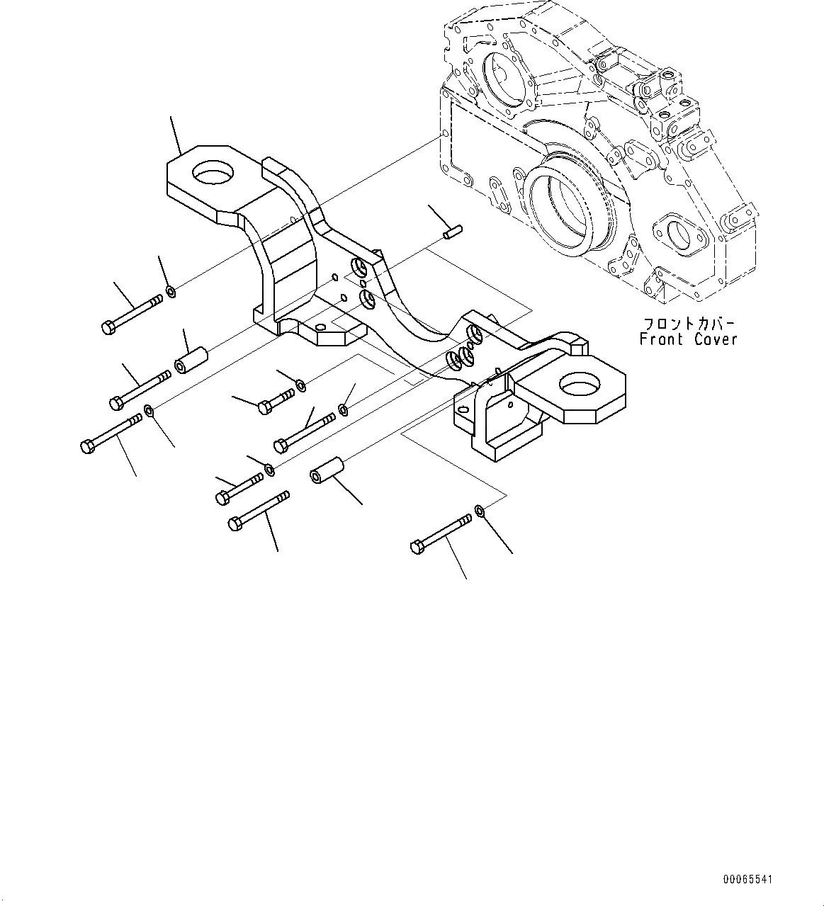 Схема запчастей Komatsu SAA6D125E-5D - ДВИГАТЕЛЬ ПЕРЕДН. СУППОРТ (№7-) ДВИГАТЕЛЬ ПЕРЕДН. СУППОРТ