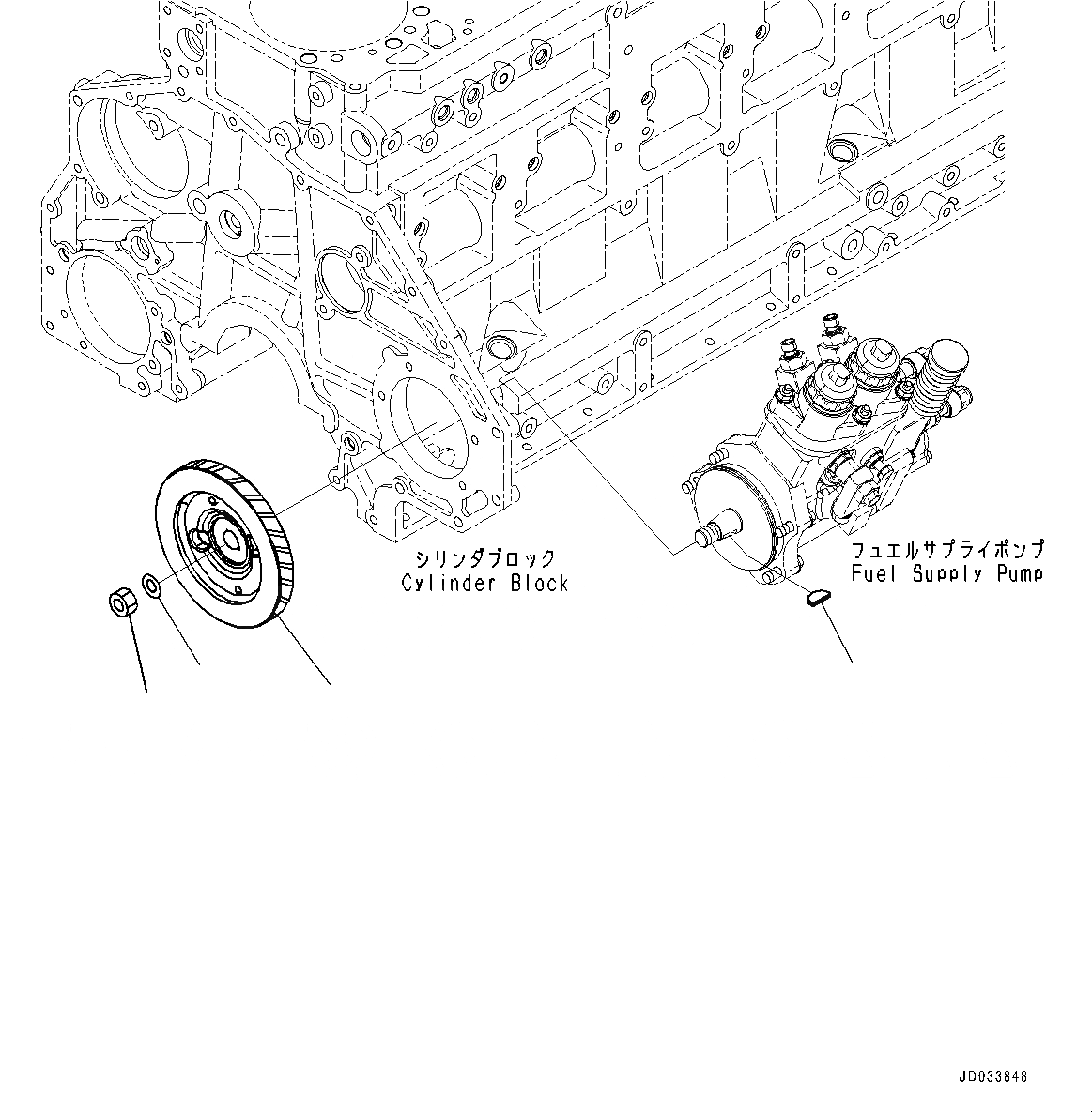 Схема запчастей Komatsu SAA6D125E-5D - ТОПЛИВН. НАСОС ПРИВОД (№7-) ТОПЛИВН. НАСОС ПРИВОД