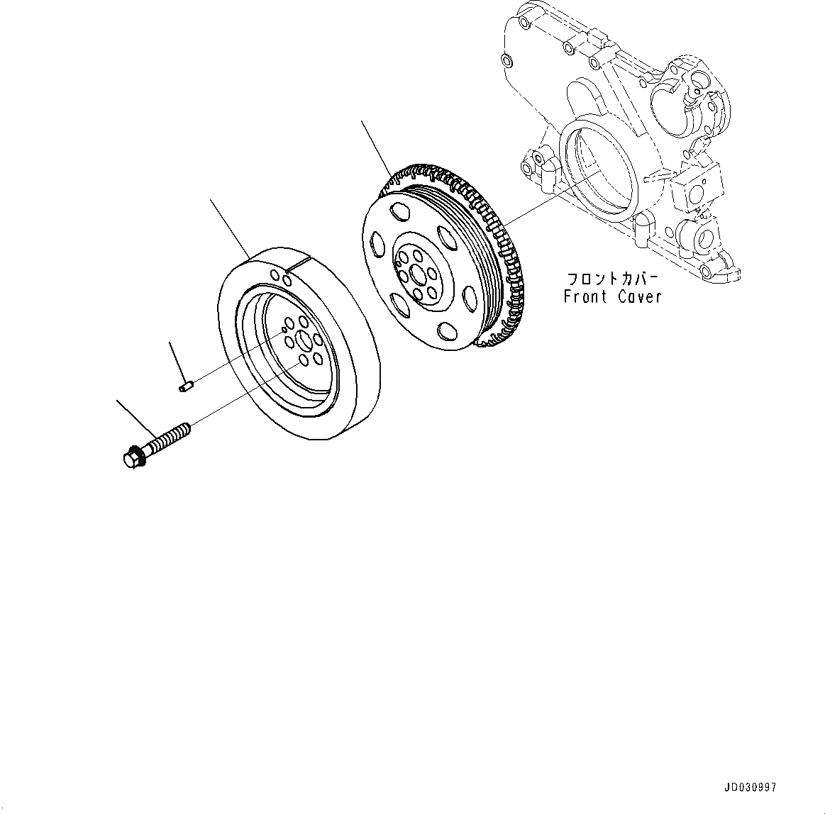 Схема запчастей Komatsu SAA6D107E-1A - ДЕМПФЕР (№-) ДЕМПФЕР