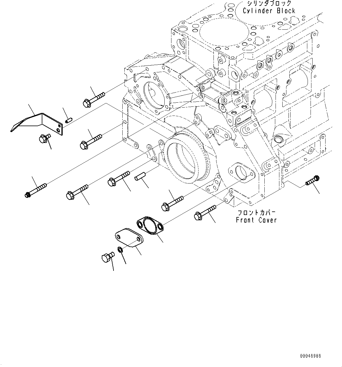 Схема запчастей Komatsu SAA6D125E-5G - ЭЛЕМЕНТЫ ПЕРЕДН. КРЫШКИ (№79-) ЭЛЕМЕНТЫ ПЕРЕДН. КРЫШКИ