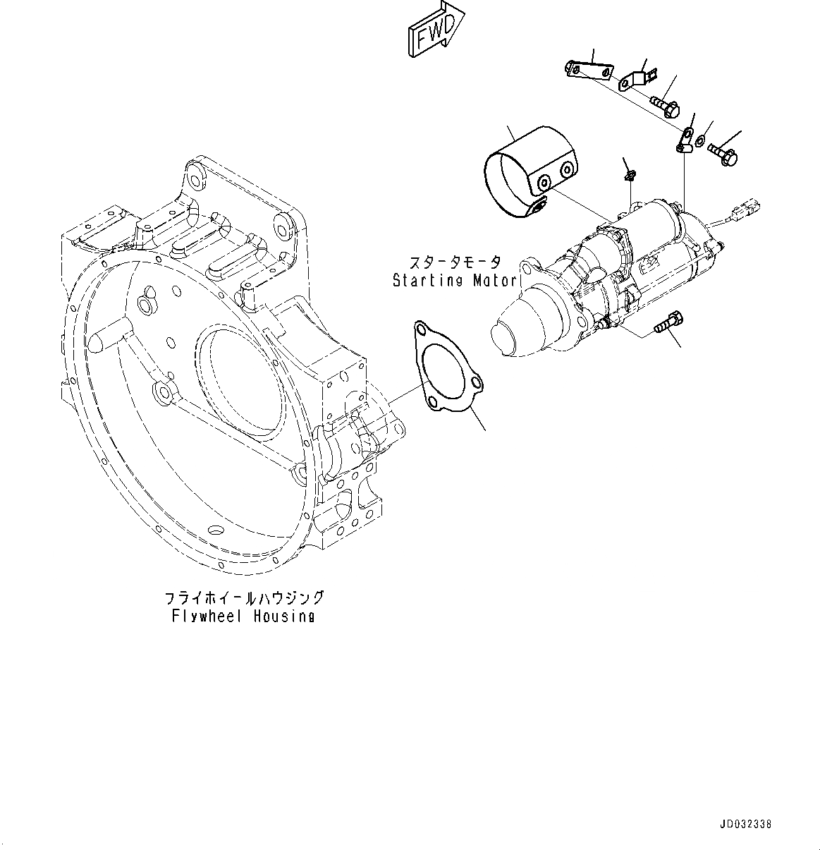 Схема запчастей Komatsu SAA6D125E-5G - СТАРТЕР, КРЕПЛЕНИЕ (№79-) СТАРТЕР, ДЛЯ KW