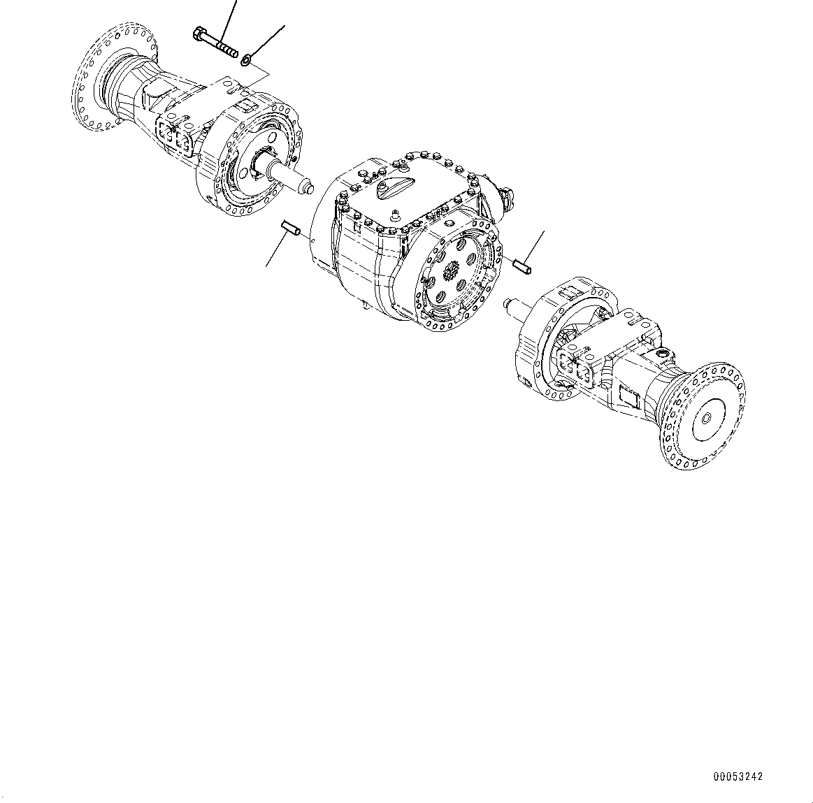 Схема запчастей Komatsu WA470-6 - ПЕРЕДНИЙ МОСТ, КРЕПЛЕНИЕ (/) (№9-) ПЕРЕДНИЙ МОСТ, БЕЗ САМОБЛОКИР. ДИФФЕРЕНЦ.