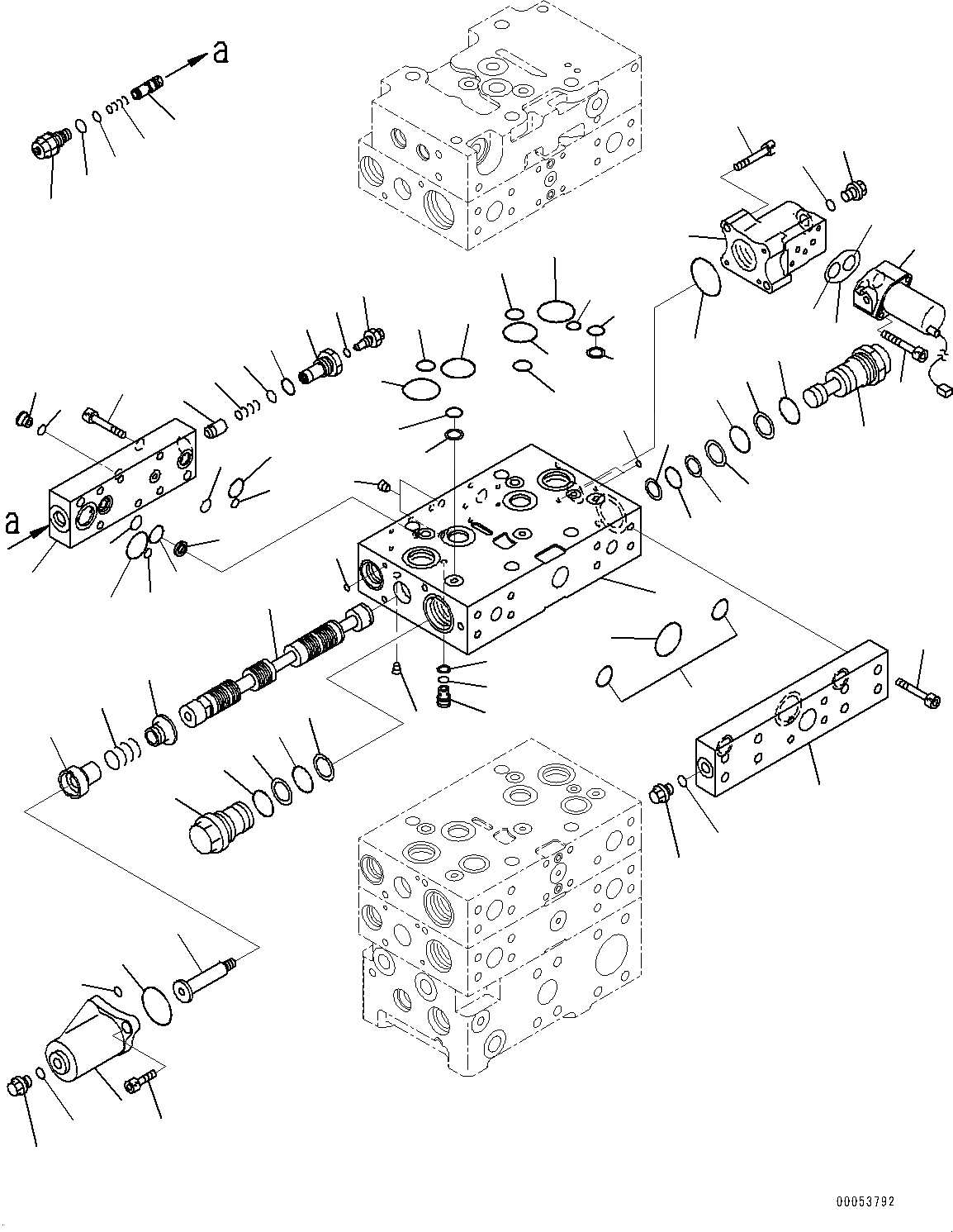 Схема запчастей Komatsu WA470-6 - ГИДРАВЛ МАСЛ. УПРАВЛЯЮЩ. КЛАПАН, -КЛАПАН (7/) (№9-) ГИДРАВЛ МАСЛ. УПРАВЛЯЮЩ. КЛАПАН, С 3-Х СЕКЦ. КОНТР. КЛАПАНОМ, ECSS