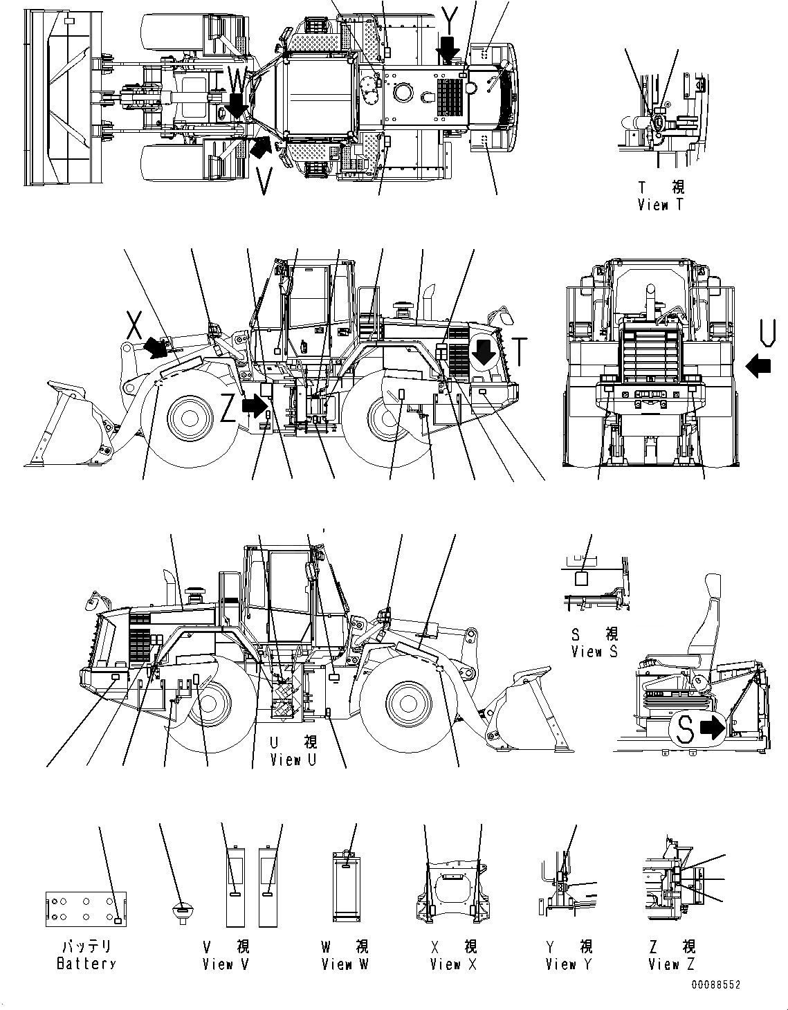 Схема запчастей Komatsu WA470-6 - МАРКИРОВКА, EXTERIOR (№978-) МАРКИРОВКА, ТУРЦИЯ-АНГЛ., ДЛЯ ВЫСОК. ЕМК. АККУМУЛЯТОР