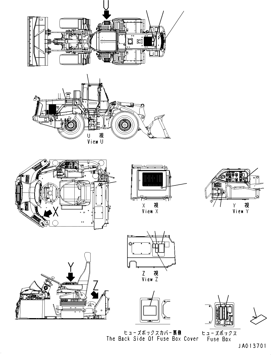 Схема запчастей Komatsu WA470-6 - МАРКИРОВКА, ИНТЕРЬЕР (№9-9779) МАРКИРОВКА, АНГЛ., ДЛЯ СТРАН ЕС БЕЗОПАСН. REGULATION