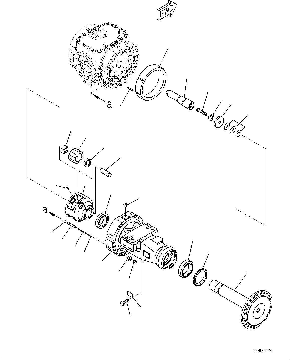 Схема запчастей Komatsu WA480-6 - ПЕРЕДНИЙ МОСТ, КОНЕЧНАЯ ПЕРЕДАЧА ПРАВ. (№9-) ПЕРЕДНИЙ МОСТ, БЕЗ САМОБЛОКИР. ДИФФЕРЕНЦ.