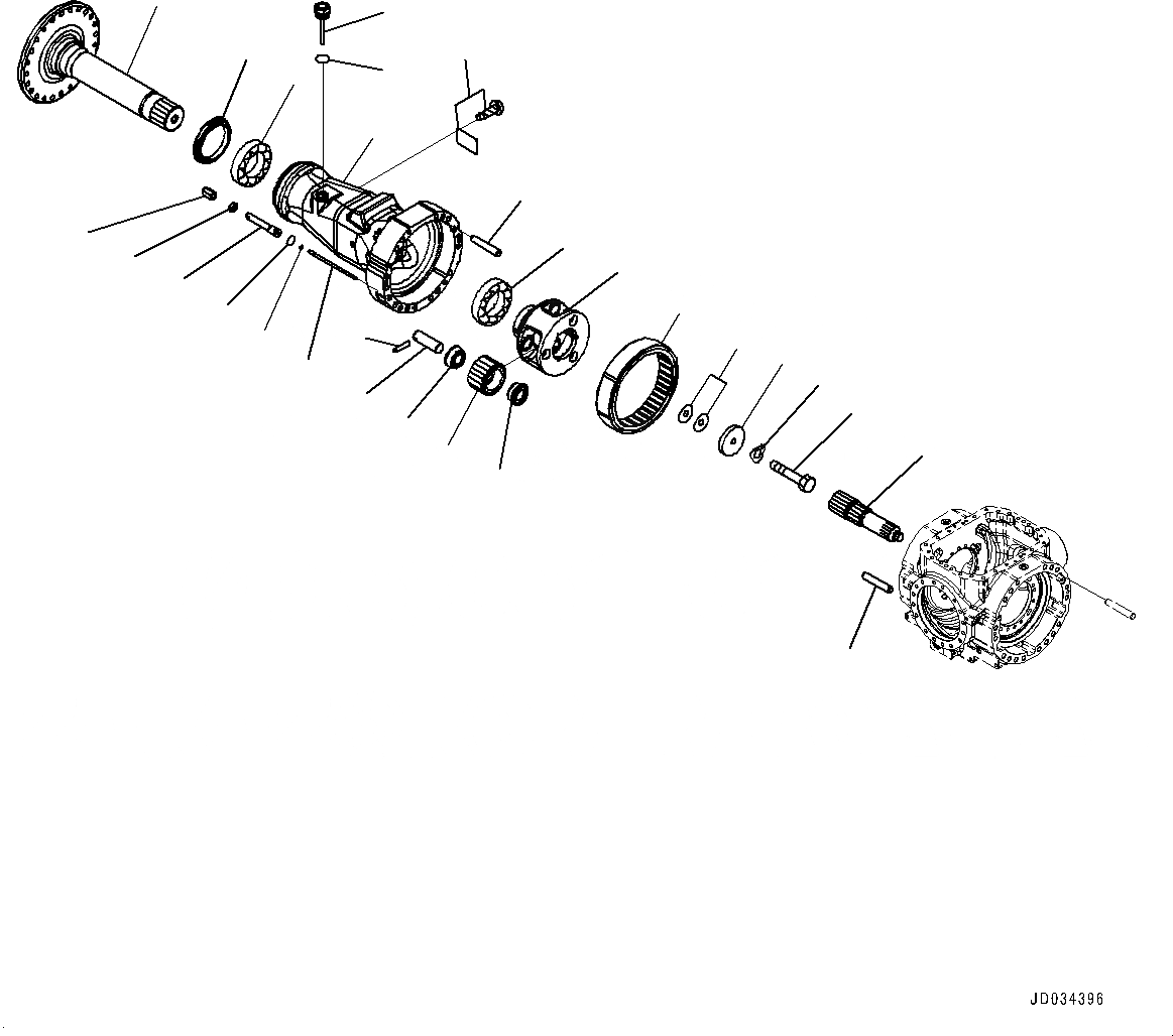 Схема запчастей Komatsu WA480-6 - ЗАДН. МОСТ, КОНЕЧНАЯ ПЕРЕДАЧА ПРАВ. (№9-) ЗАДН. МОСТ, С САМОБЛОКИР. ДИФФЕРЕНЦ.