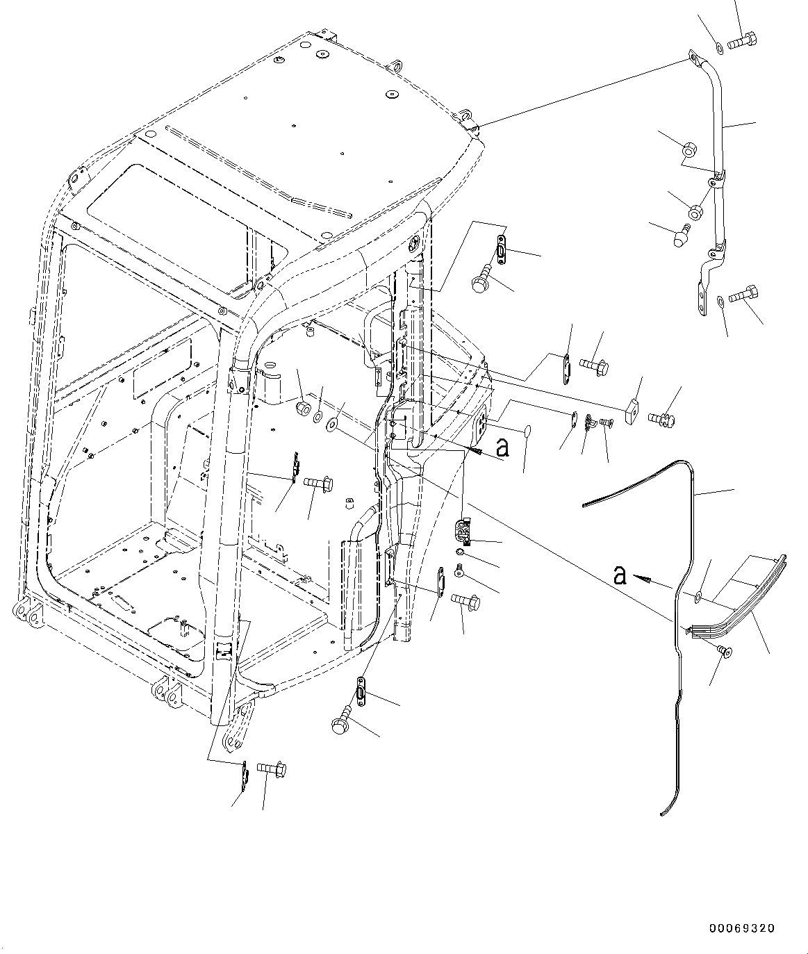 Схема запчастей Komatsu PC20MR-3 - КАБИНА, ФИКСАТОР ОТКРЫТИЯ И БЛОК ДВЕРИ (№-) КАБИНА, БЕЗ МАСТЕР КЛЮЧ