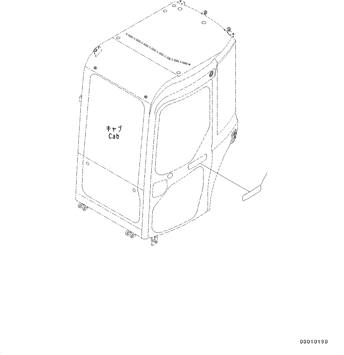 Схема запчастей Komatsu PC20MR-3 - КАБИНА, ЛОГОТИП KOMATSU (№-) КАБИНА, С МАСТЕР КЛЮЧ, ДЛЯ -ДОПОЛН. АКТУАТОР ТРУБЫ